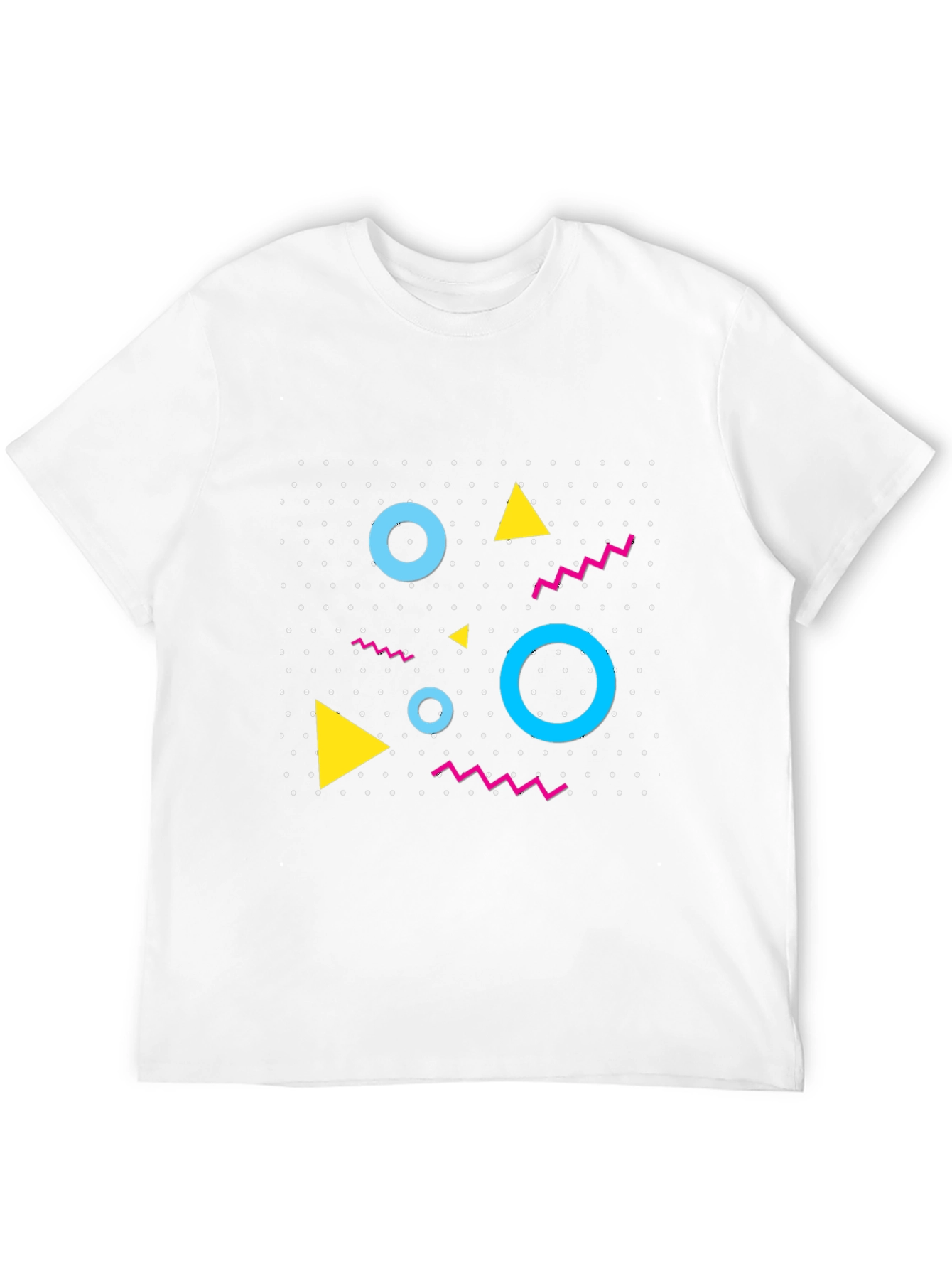 Retro Geometric Pattern Black T-Shirt