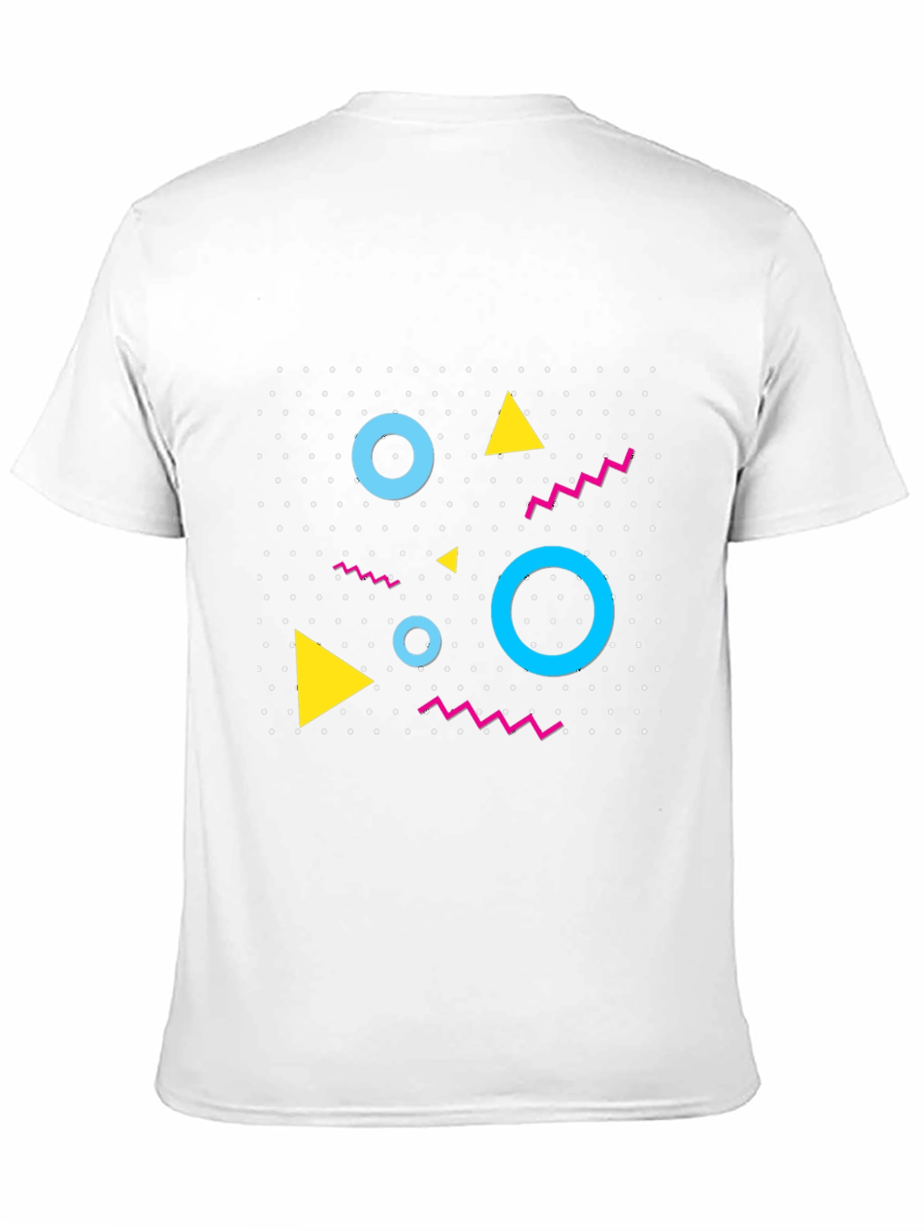 Retro Geometric Pattern Black T-Shirt