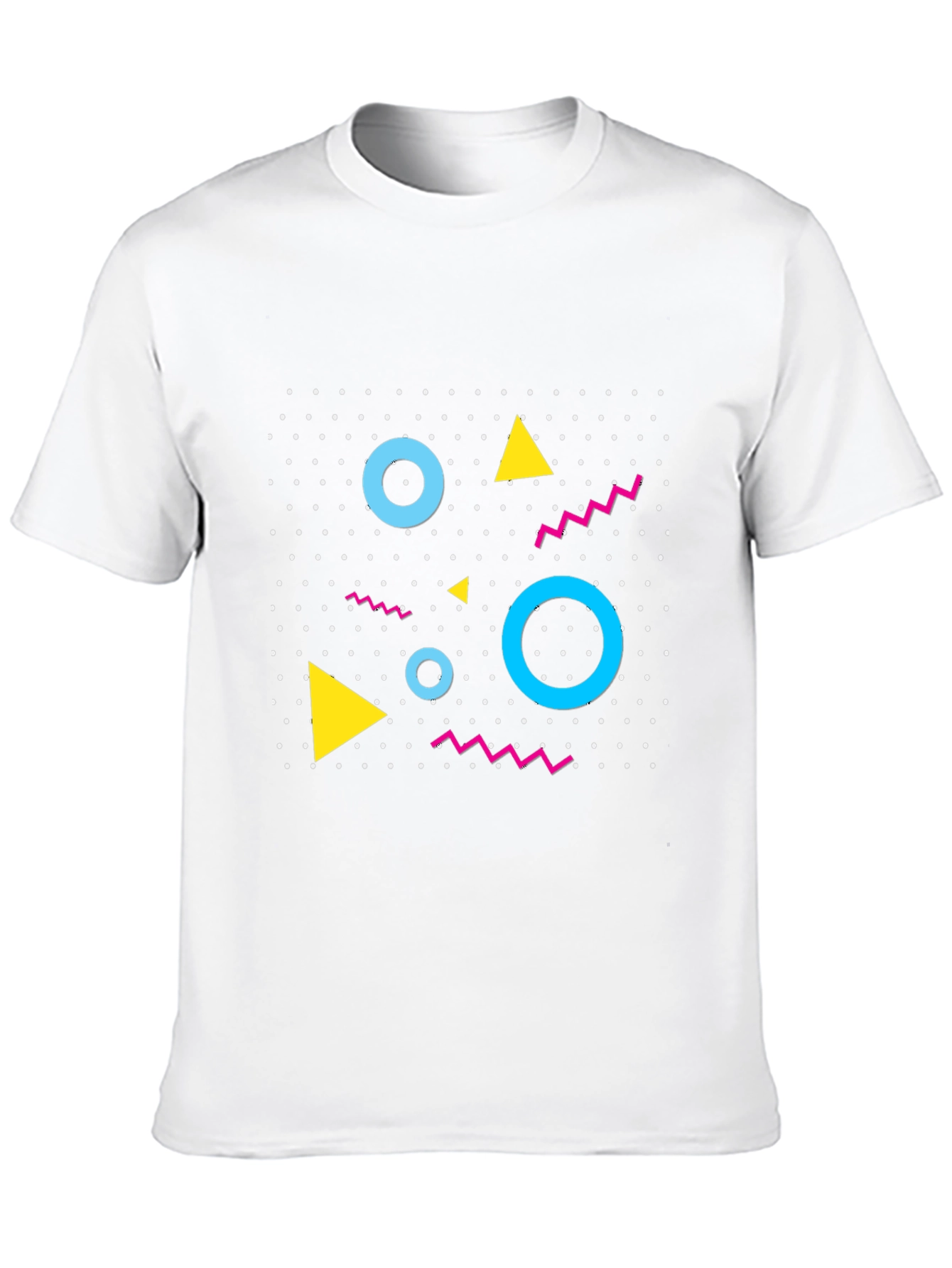 Retro Geometric Pattern Black T-Shirt