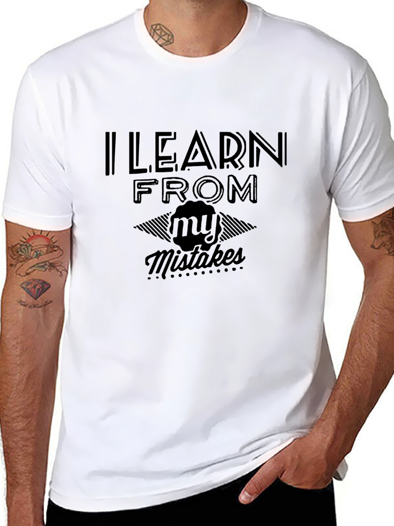 I Learn From My Mistakes Black Graphic Tee
