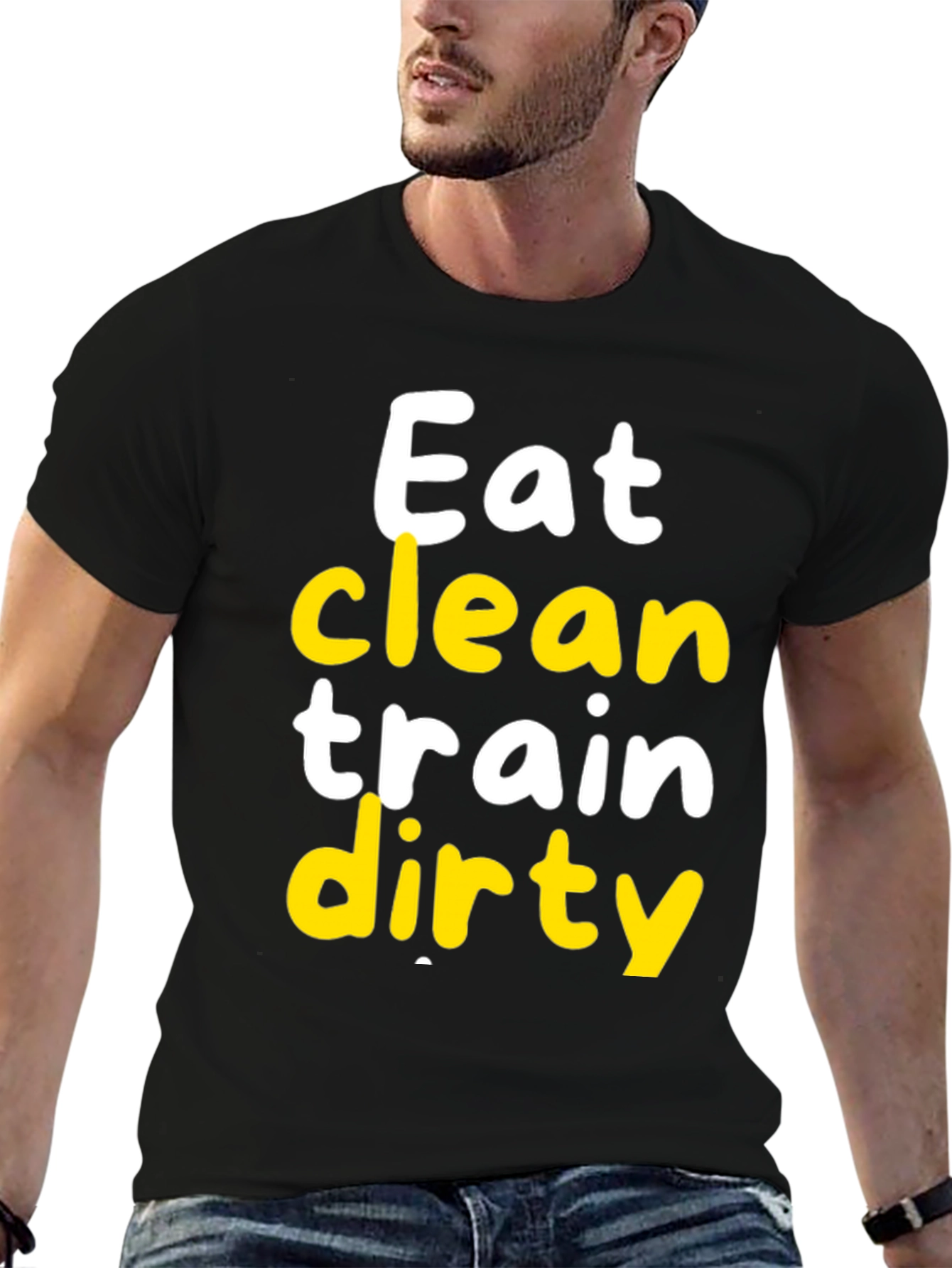 Eat Clean Train Dirty Black Graphic Tee