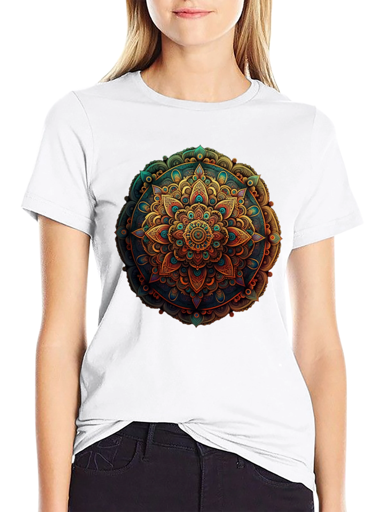 Mandala Design Black T-Shirt