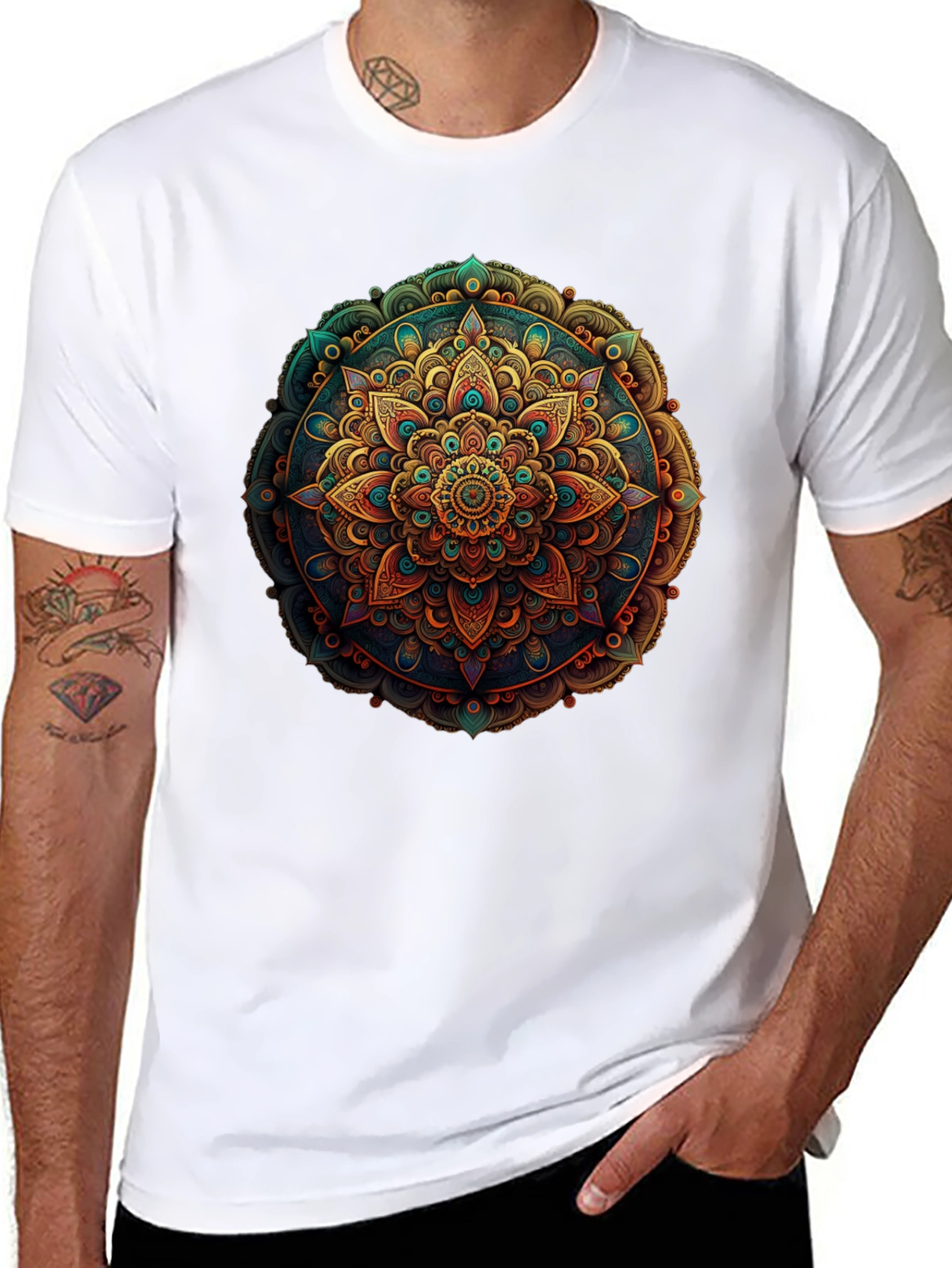 Mandala Design Black T-Shirt