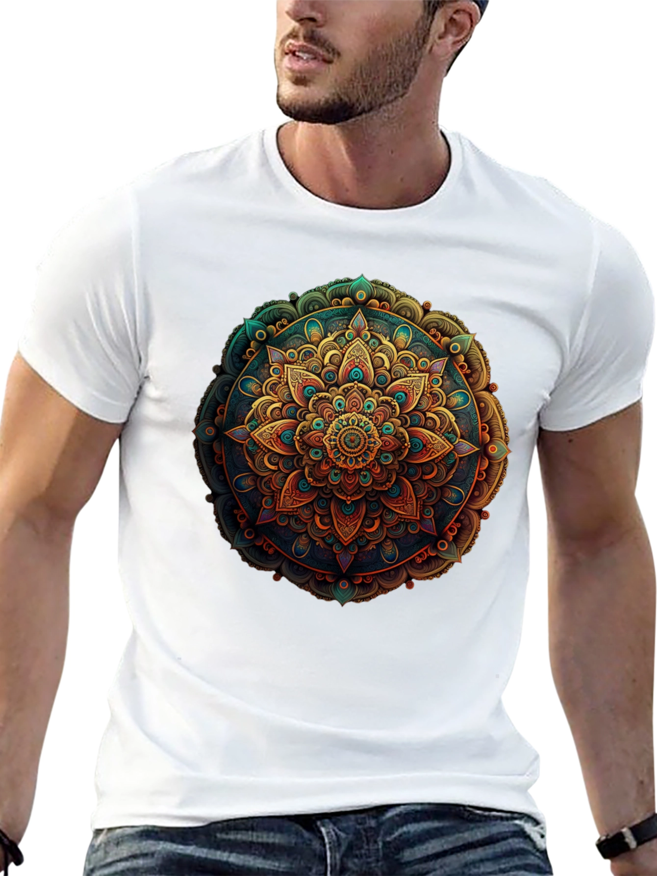 Mandala Design Black T-Shirt