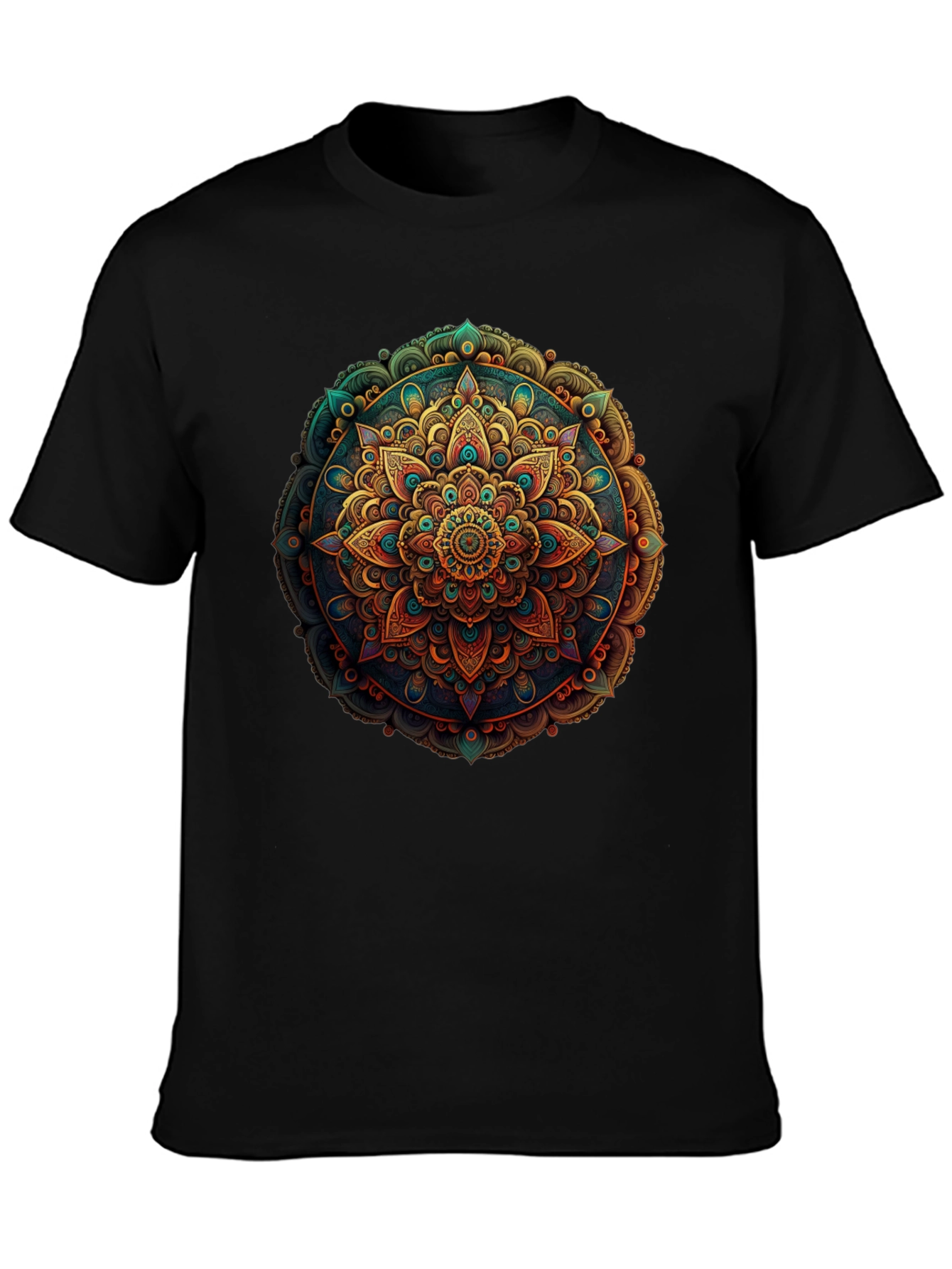 Mandala Design Black T-Shirt
