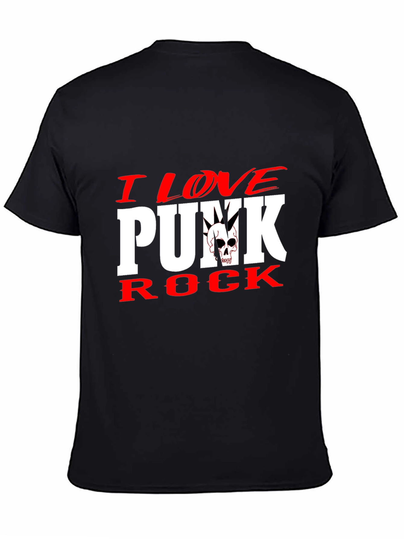 I Love Punk Rock Skull Graphic Tee