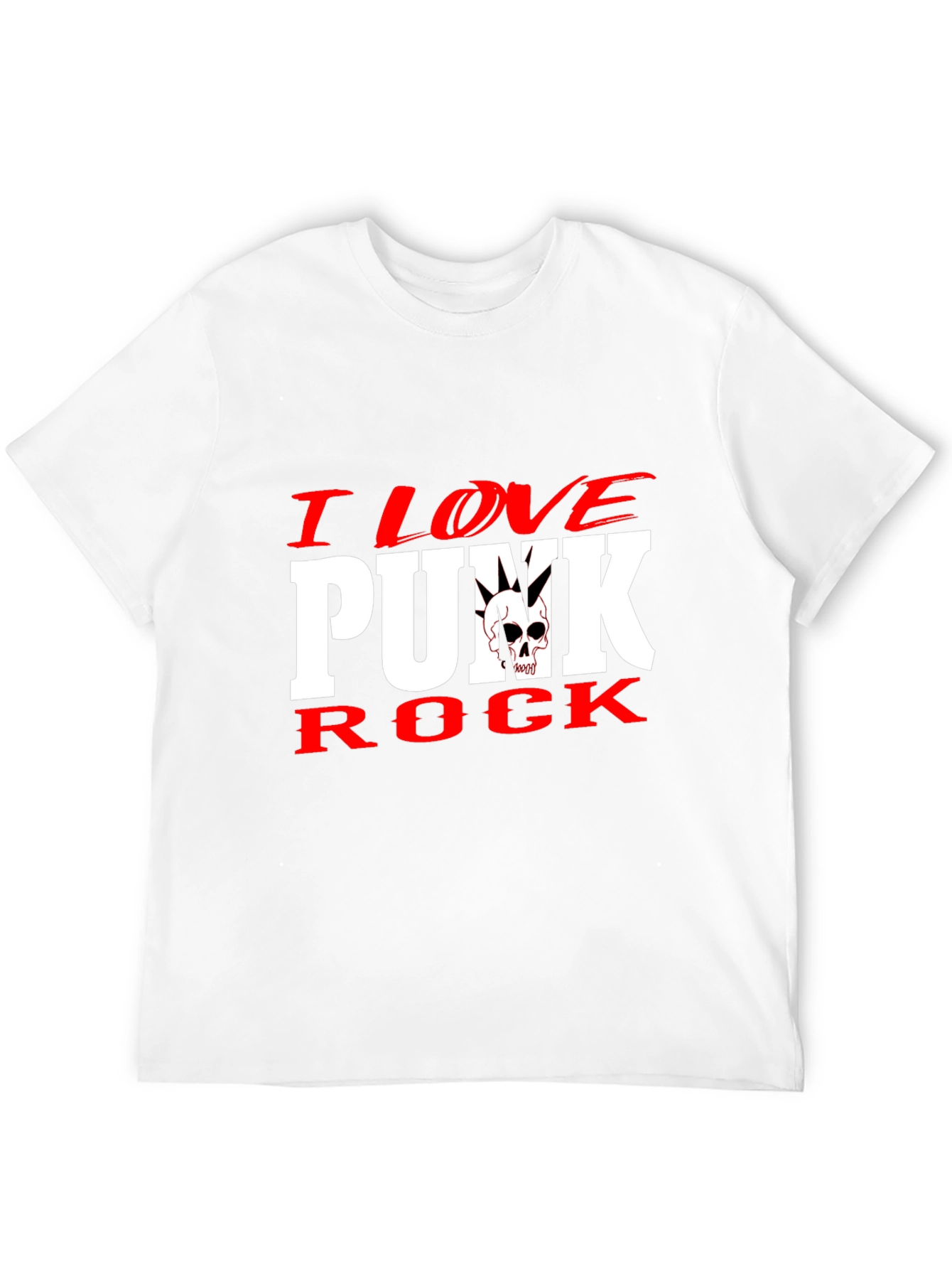 I Love Punk Rock Skull Graphic Tee