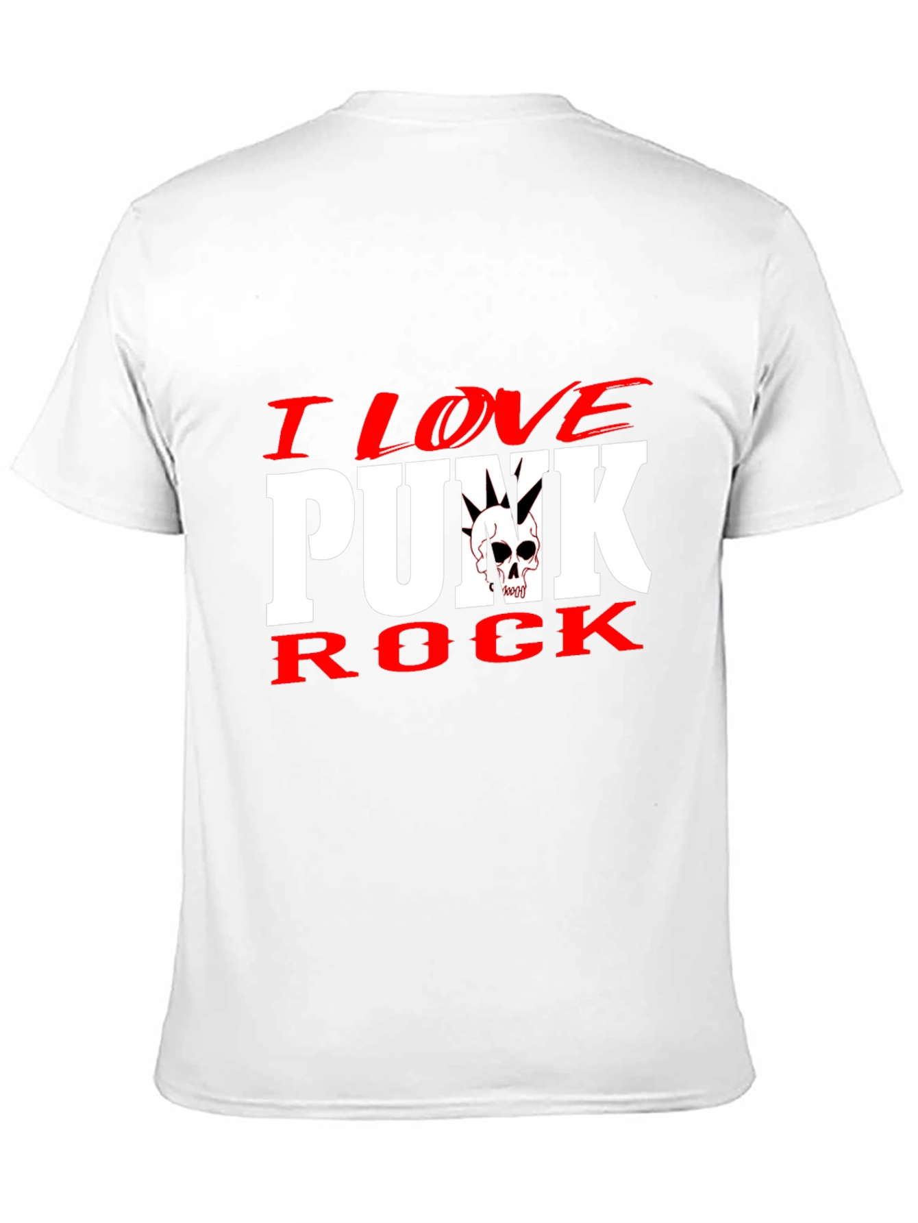 I Love Punk Rock Skull Graphic Tee