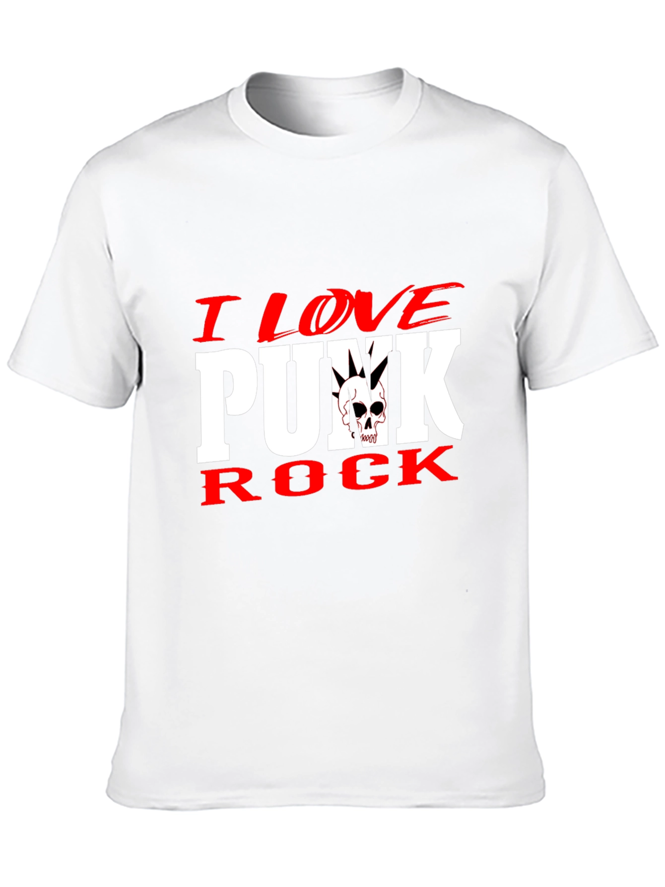 I Love Punk Rock Skull Graphic Tee