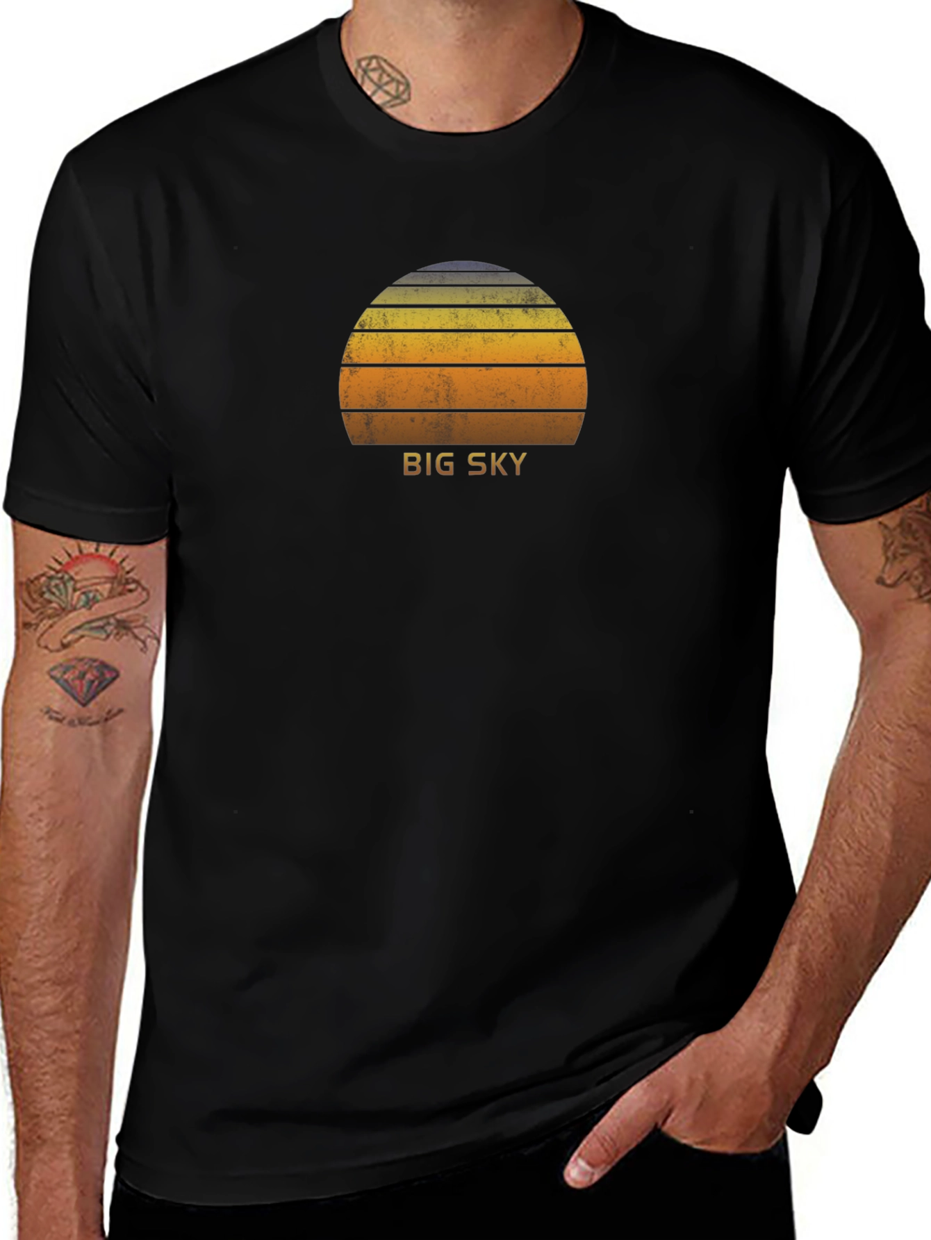Big Sky Retro Sunset Graphic Tee - Soft Cotton