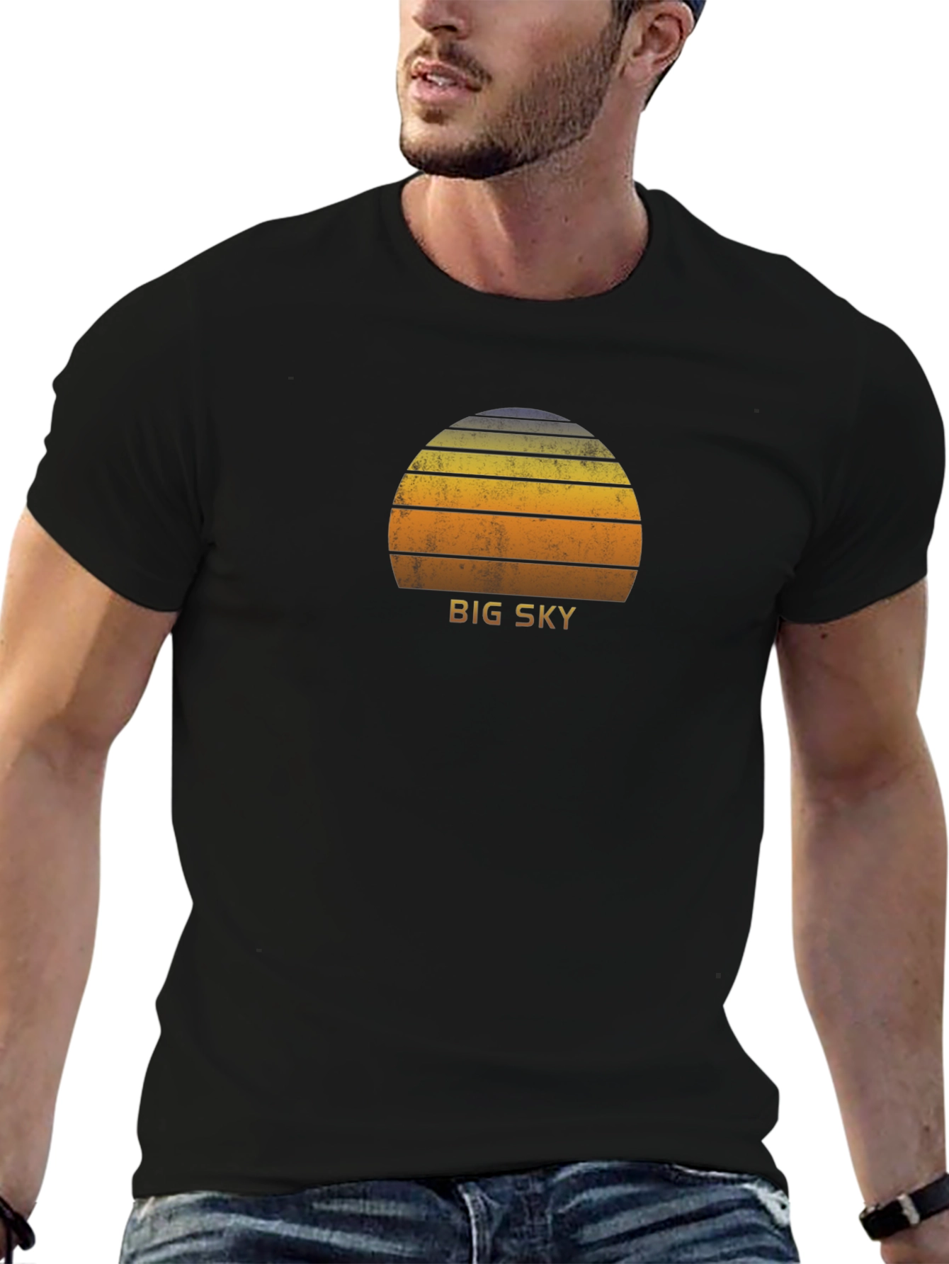 Big Sky Retro Sunset Graphic Tee - Soft Cotton