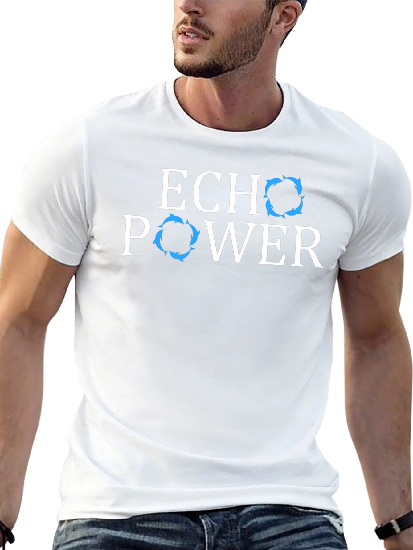 Echo Power Graphic Tee - Black Cotton T-Shirt