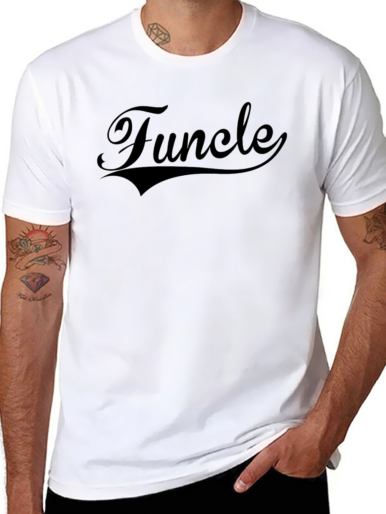 Funcle Black T-Shirt - Cool Uncle Tee