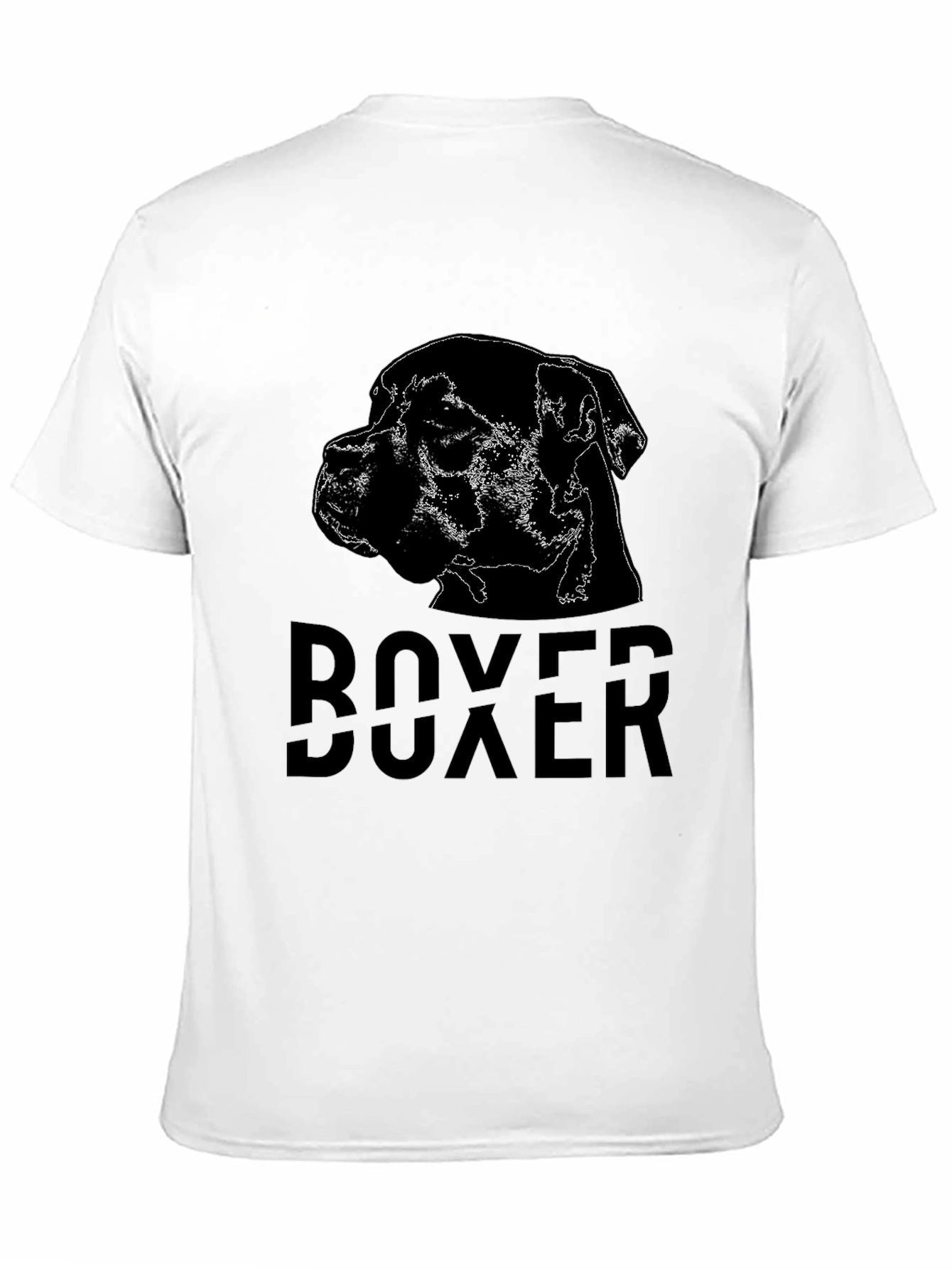 Mens Black Boxer Dog Graphic Tee