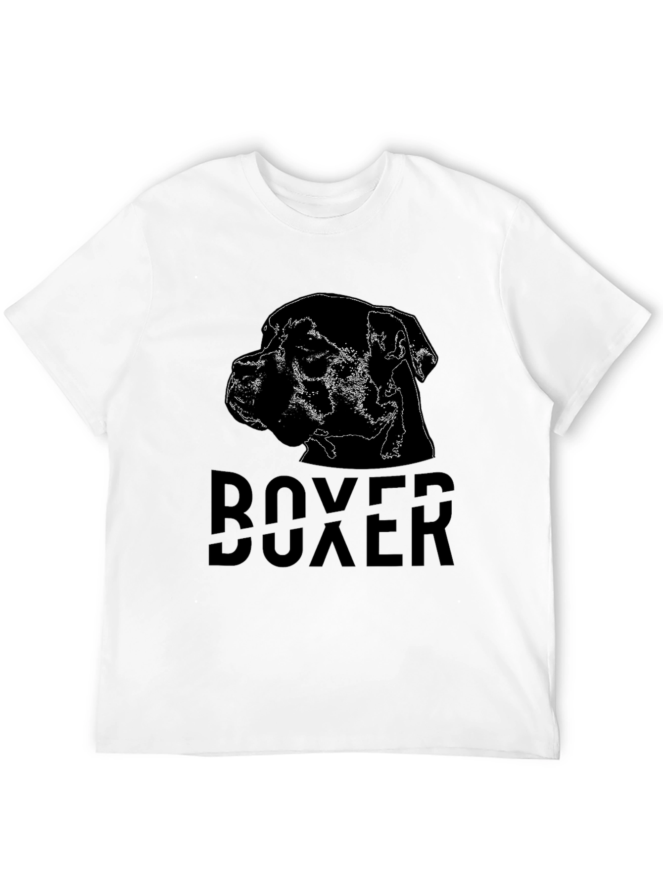 Mens Black Boxer Dog Graphic Tee