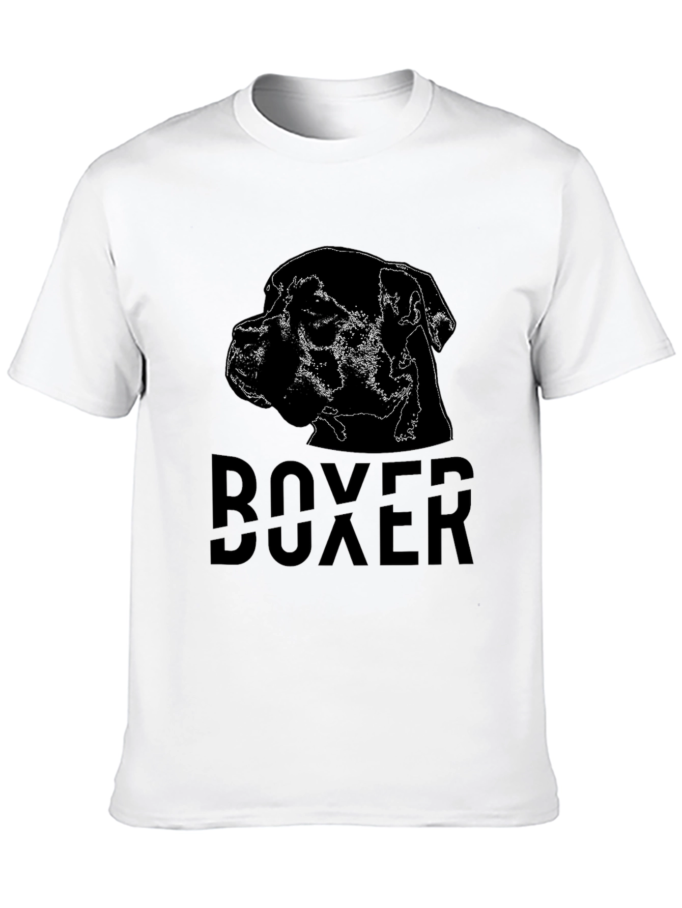 Mens Black Boxer Dog Graphic Tee