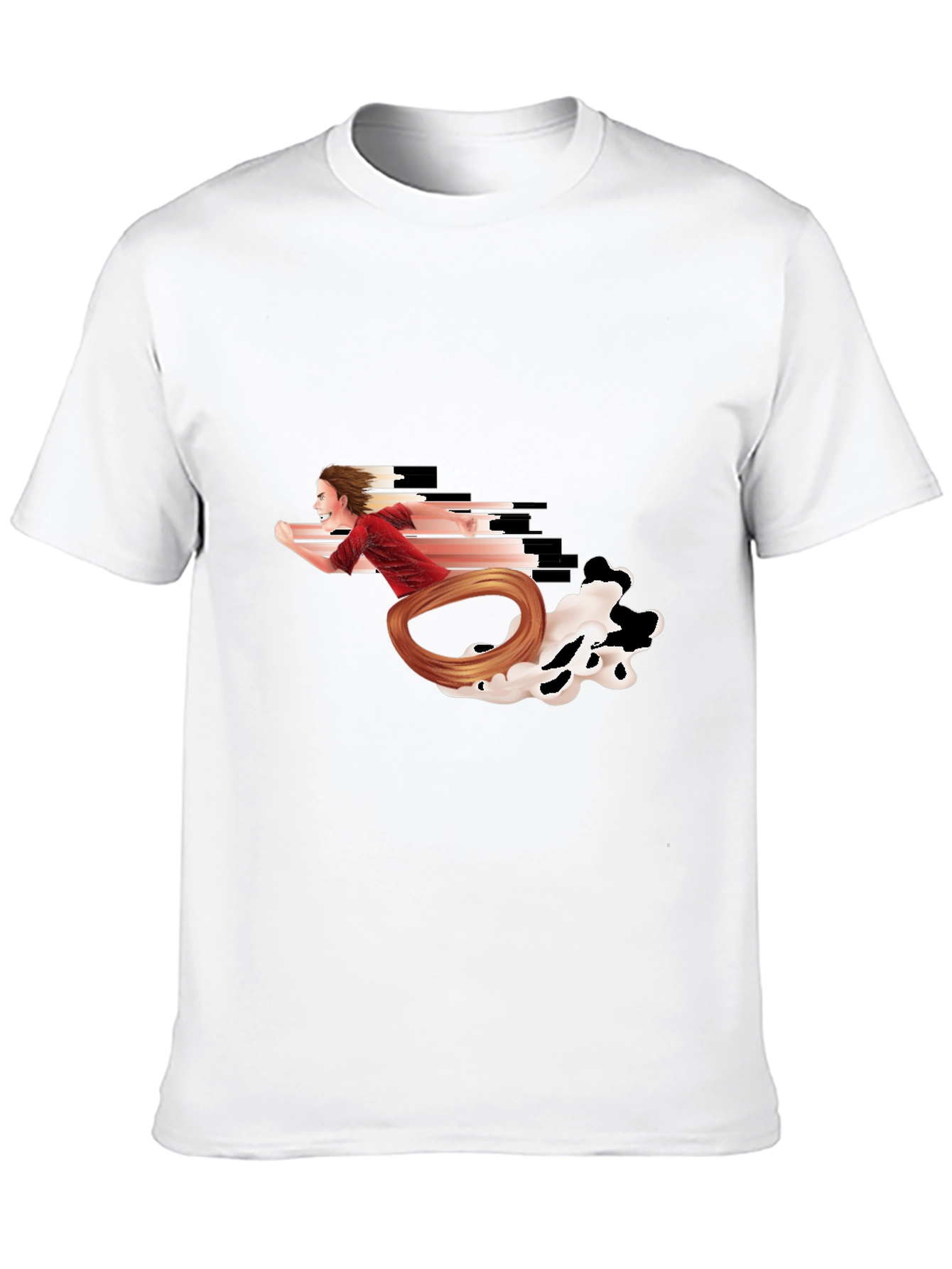 Running Man Graphic Tee - Black Crewneck T-Shirt