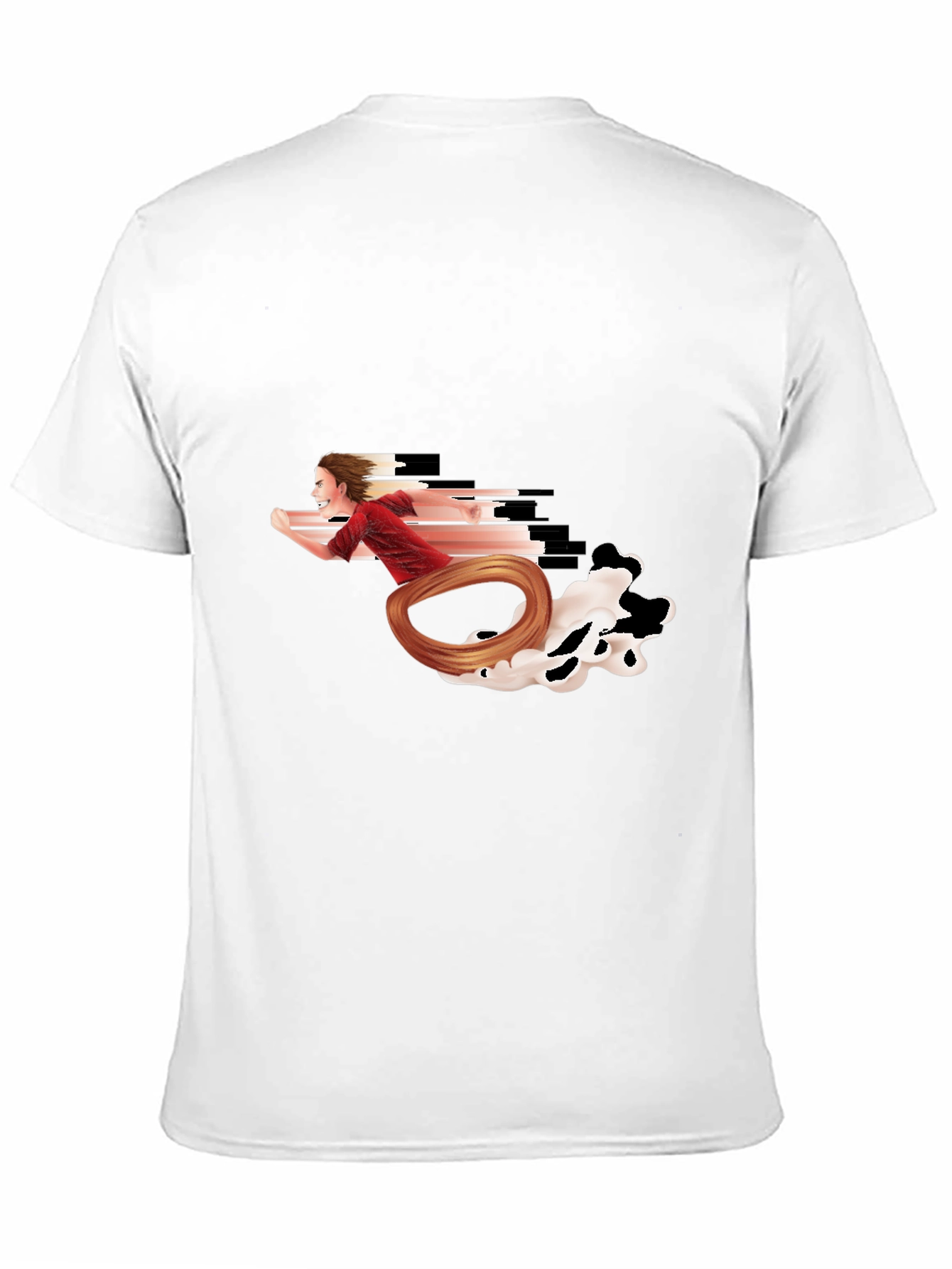 Running Man Graphic Tee - Black Crewneck T-Shirt