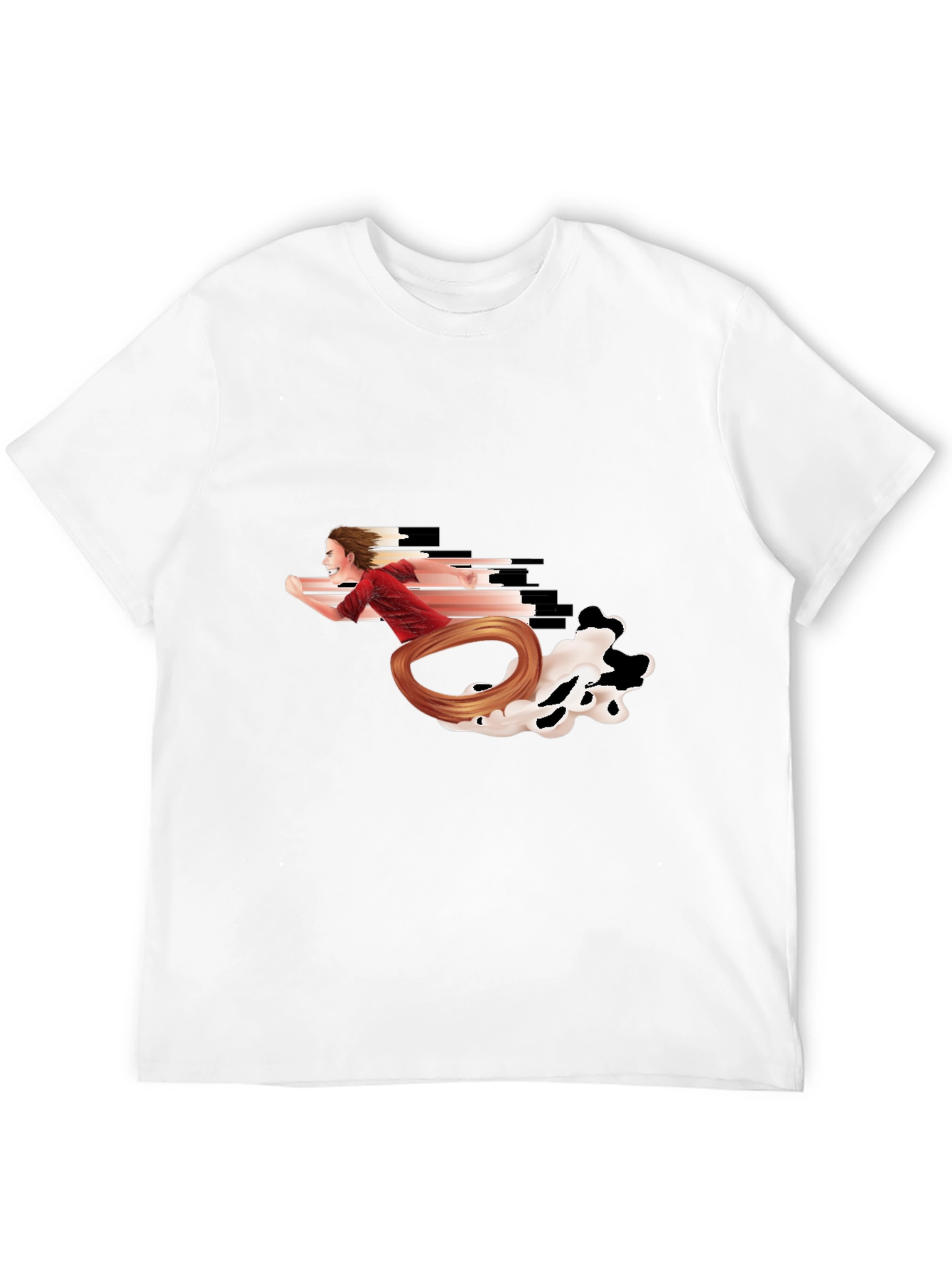 Running Man Graphic Tee - Black Crewneck T-Shirt