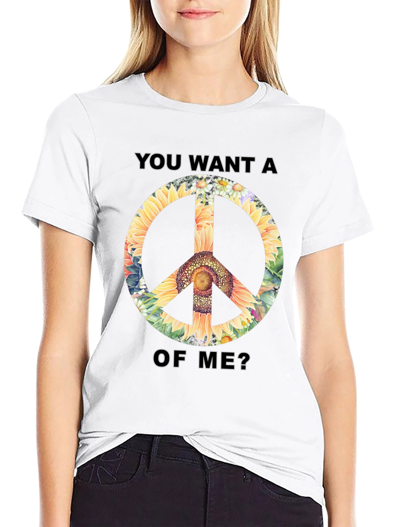 Sunflower Peace Sign Graphic Tee