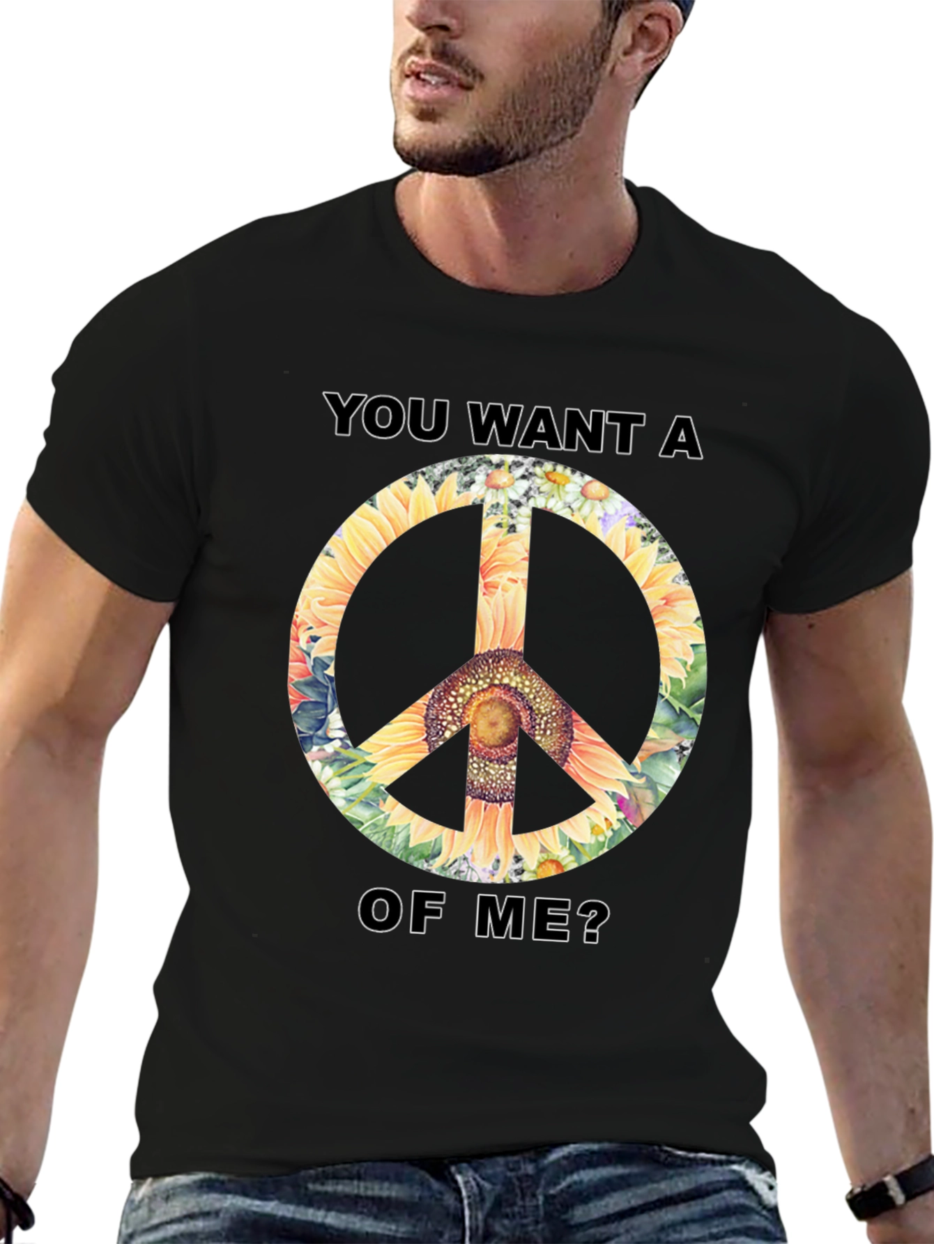 Sunflower Peace Sign Graphic Tee