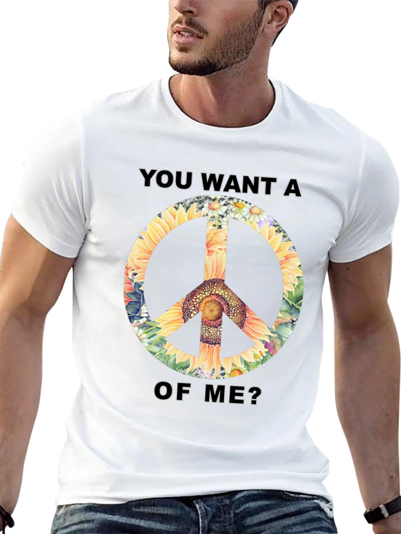 Sunflower Peace Sign Graphic Tee
