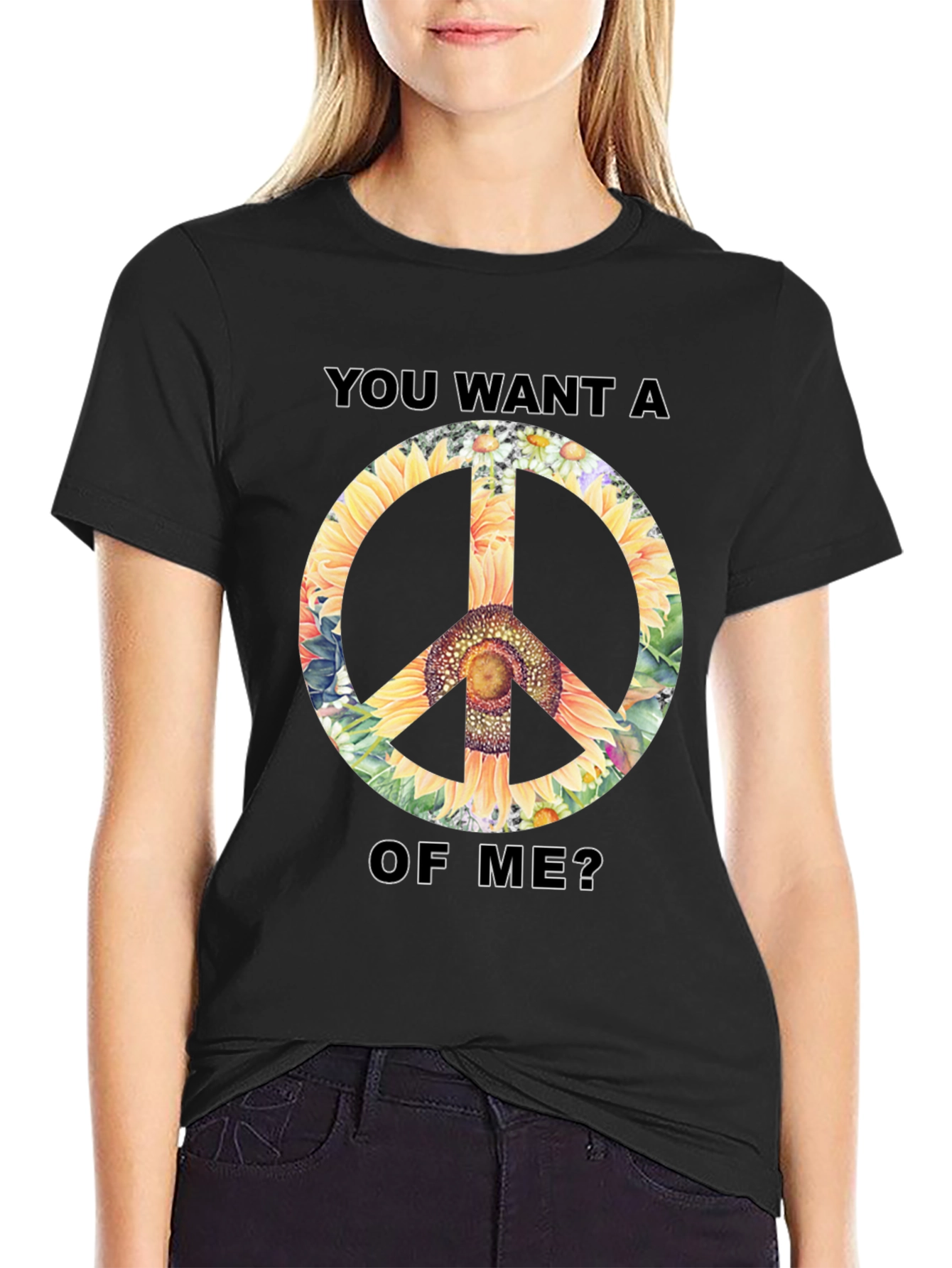 Sunflower Peace Sign Graphic Tee