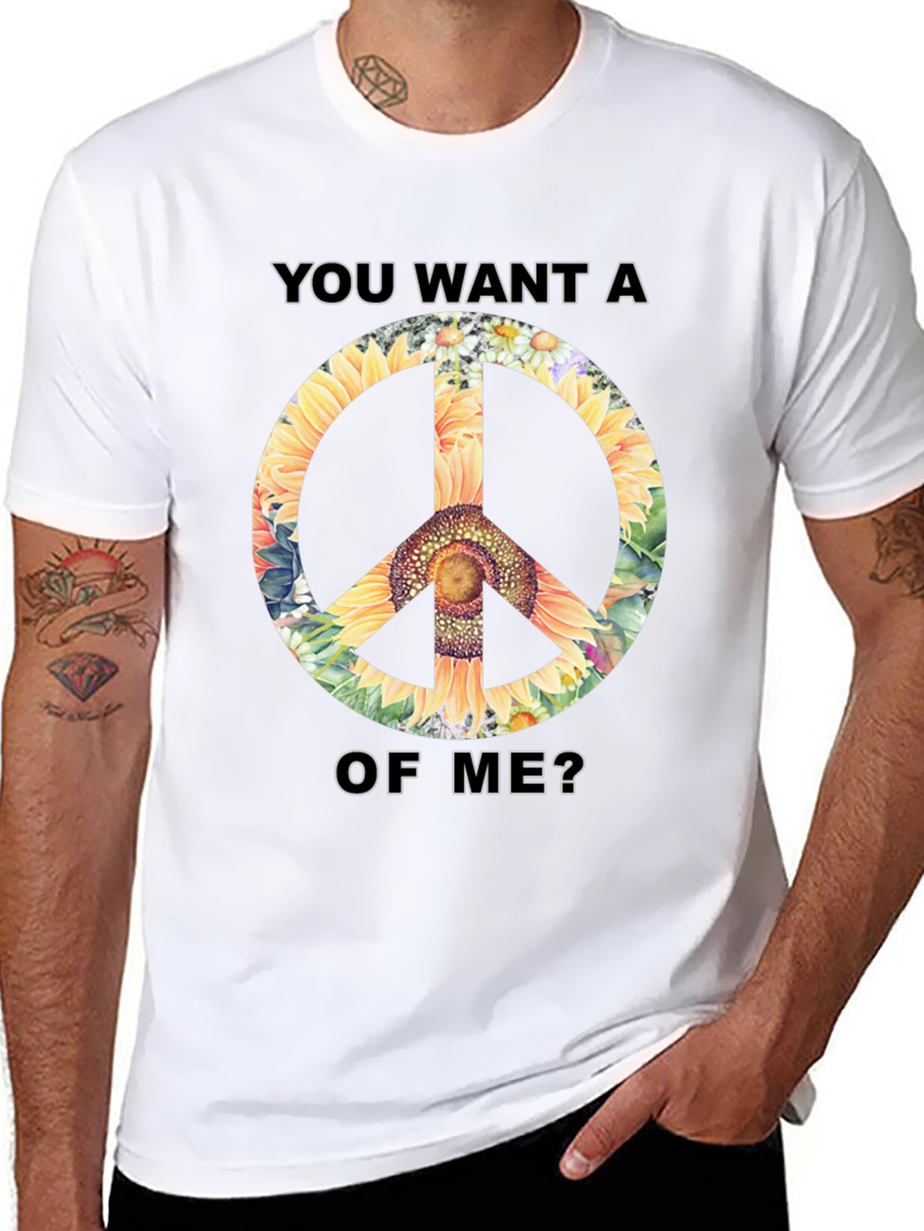 Sunflower Peace Sign Graphic Tee
