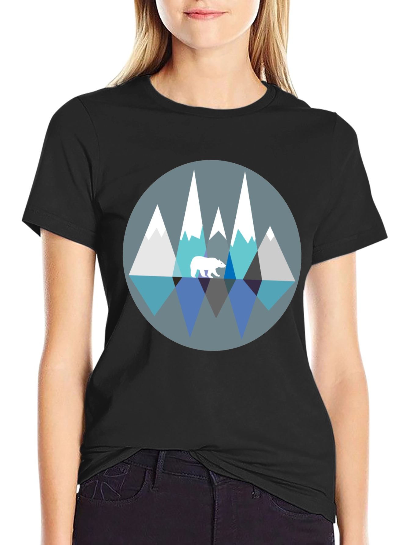 Geometric Mountain Bear Graphic Tee