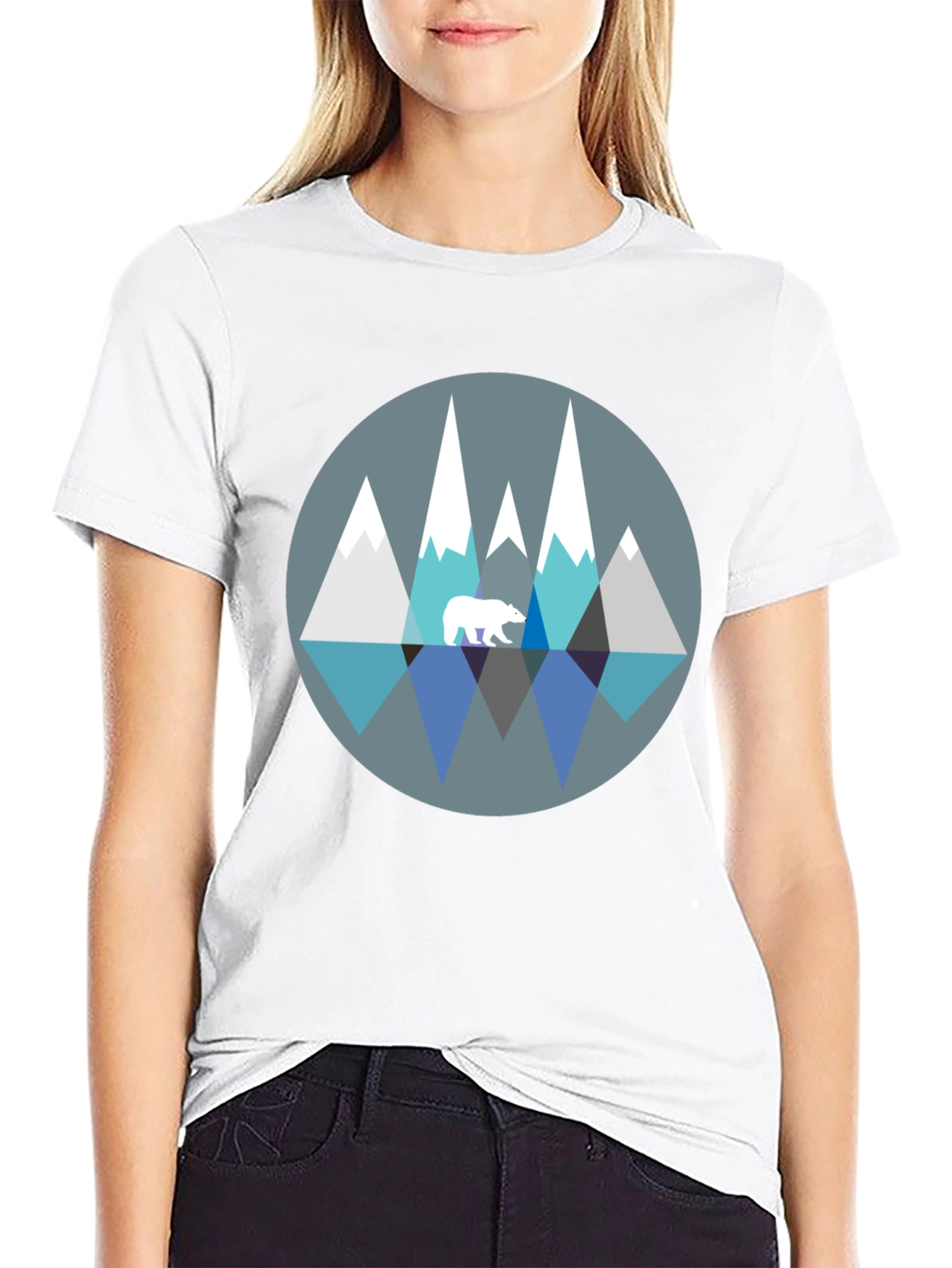 Geometric Mountain Bear Graphic Tee