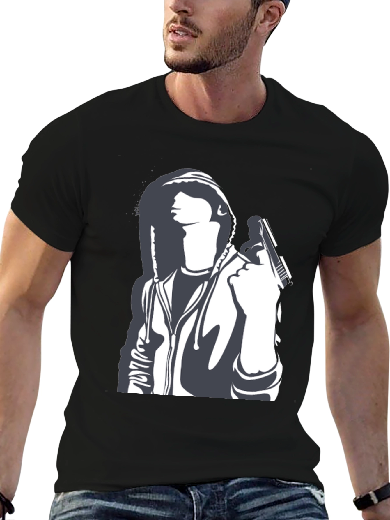 Gun Graphic Black T-Shirt