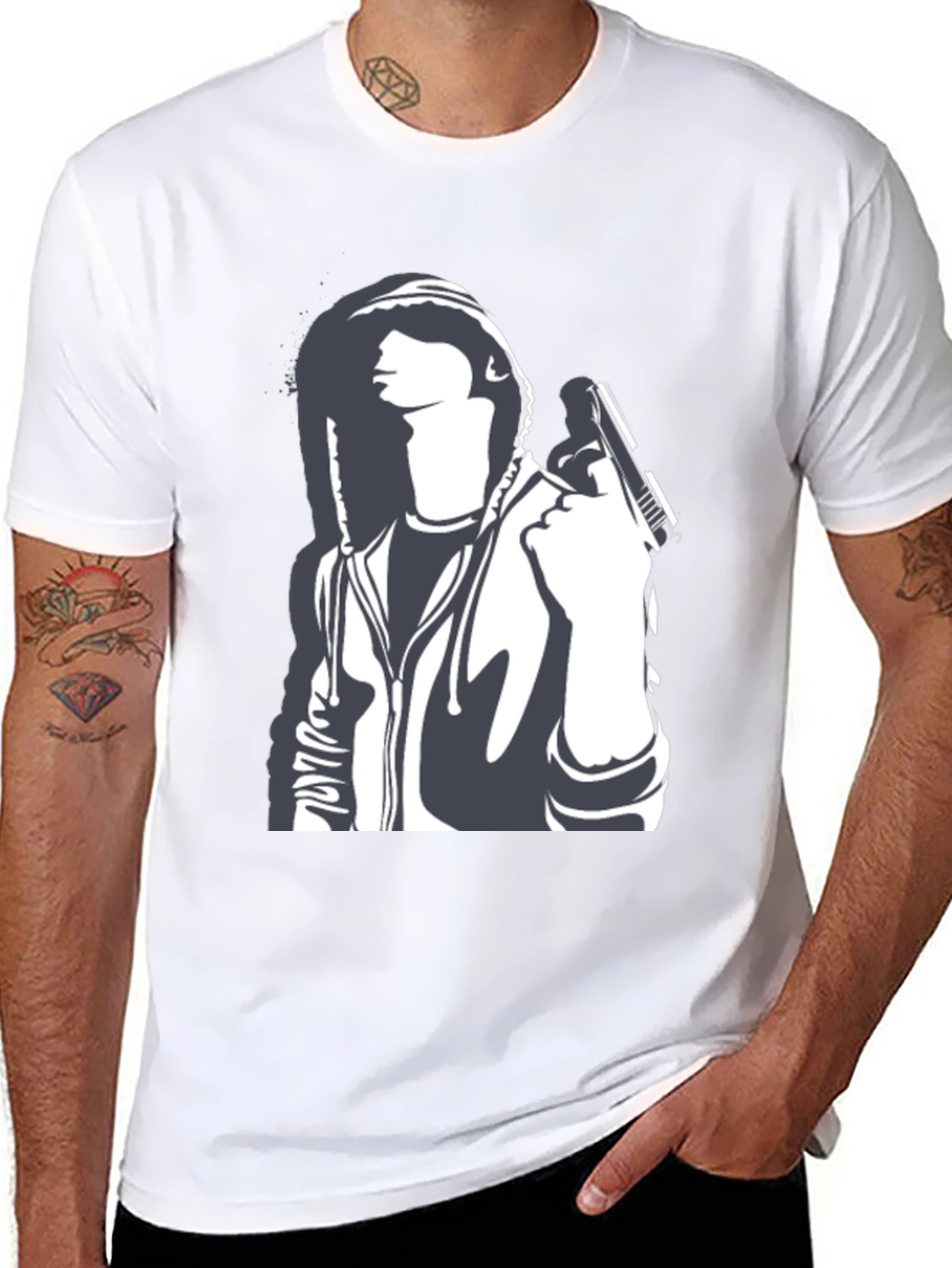 Gun Graphic Black T-Shirt