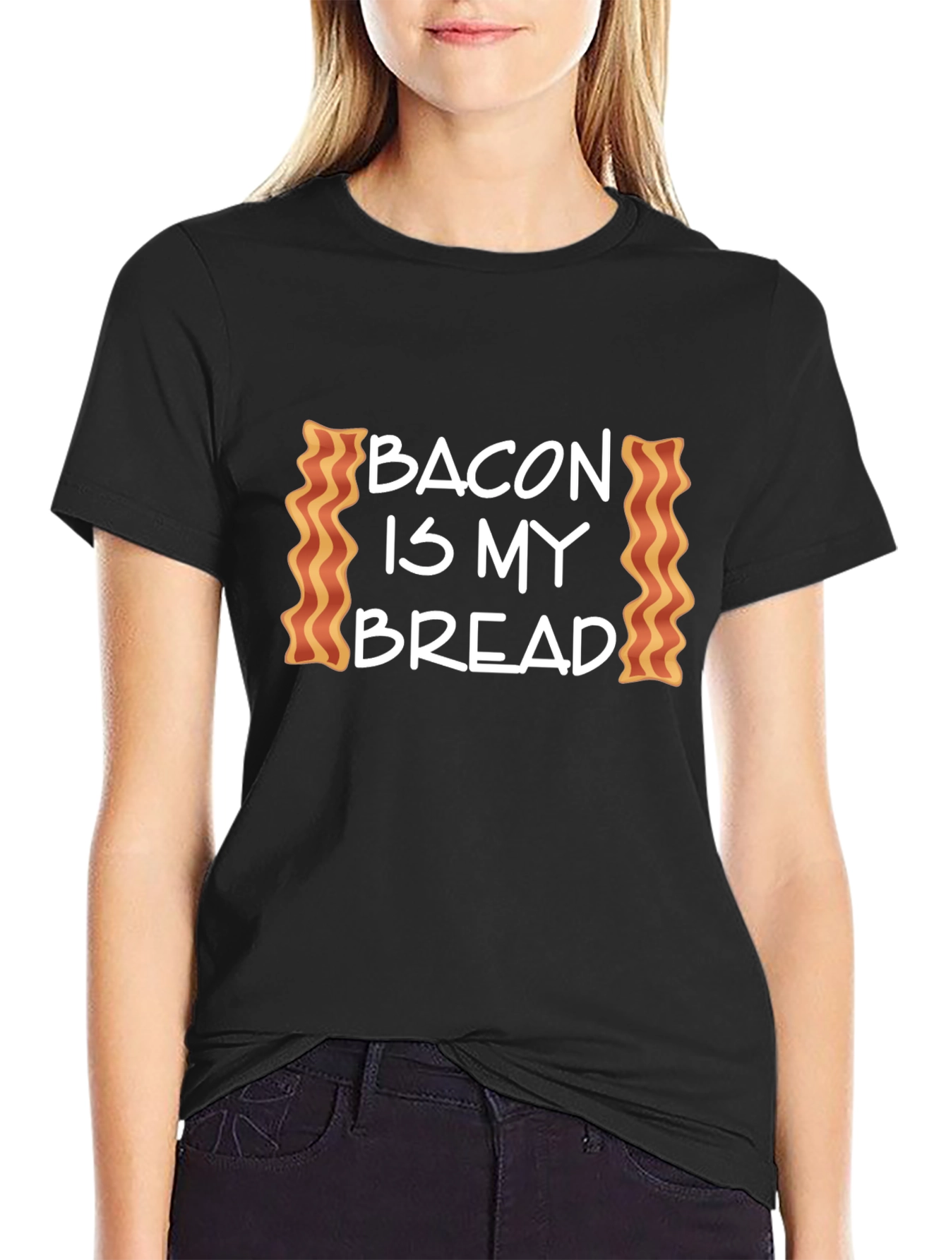 Bacon is My Bread Graphic Tee - Black T-Shirt