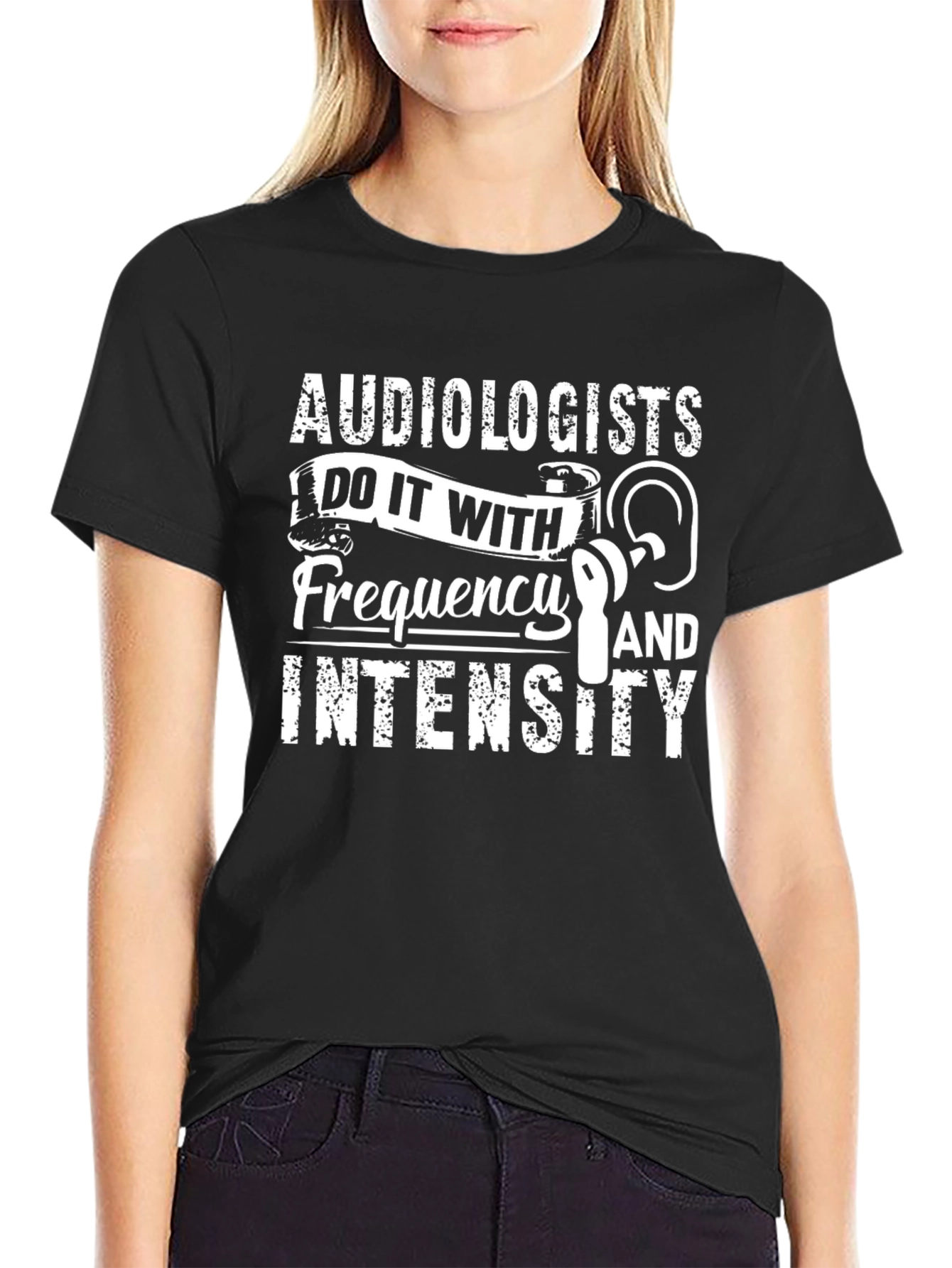 Audiologist Frequency & Intensity Black Graphic Tee
