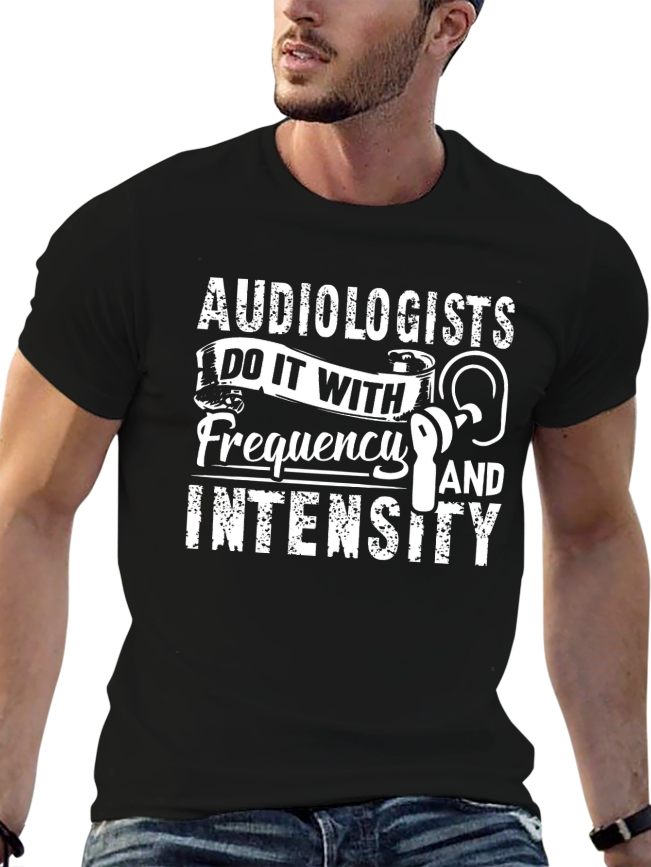 Audiologist Frequency & Intensity Black Graphic Tee