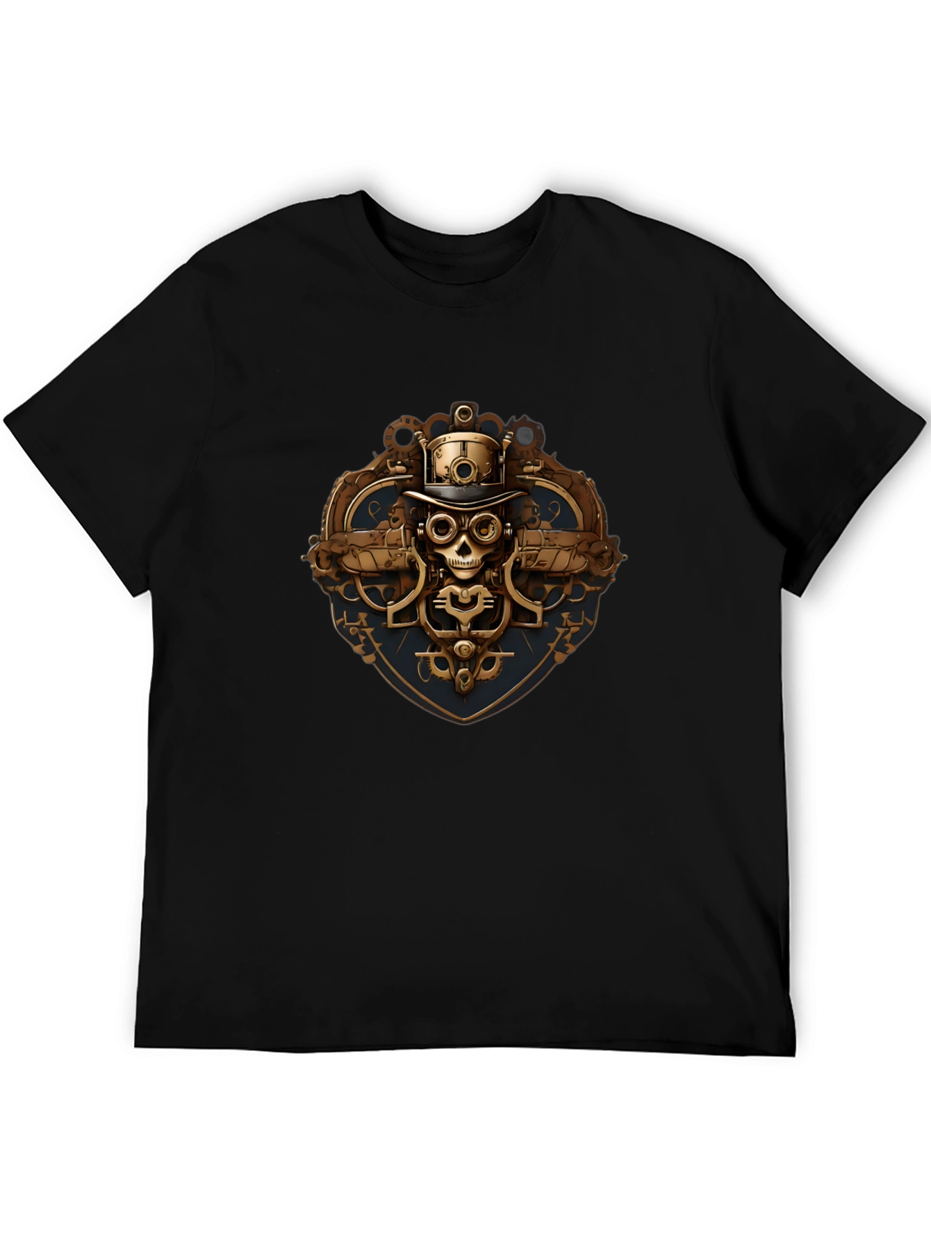 Steampunk Skull Graphic T-Shirt