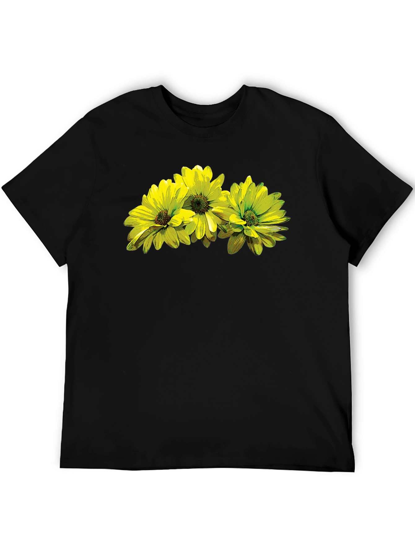 Floral Print T-Shirt - Stylish Black Tee