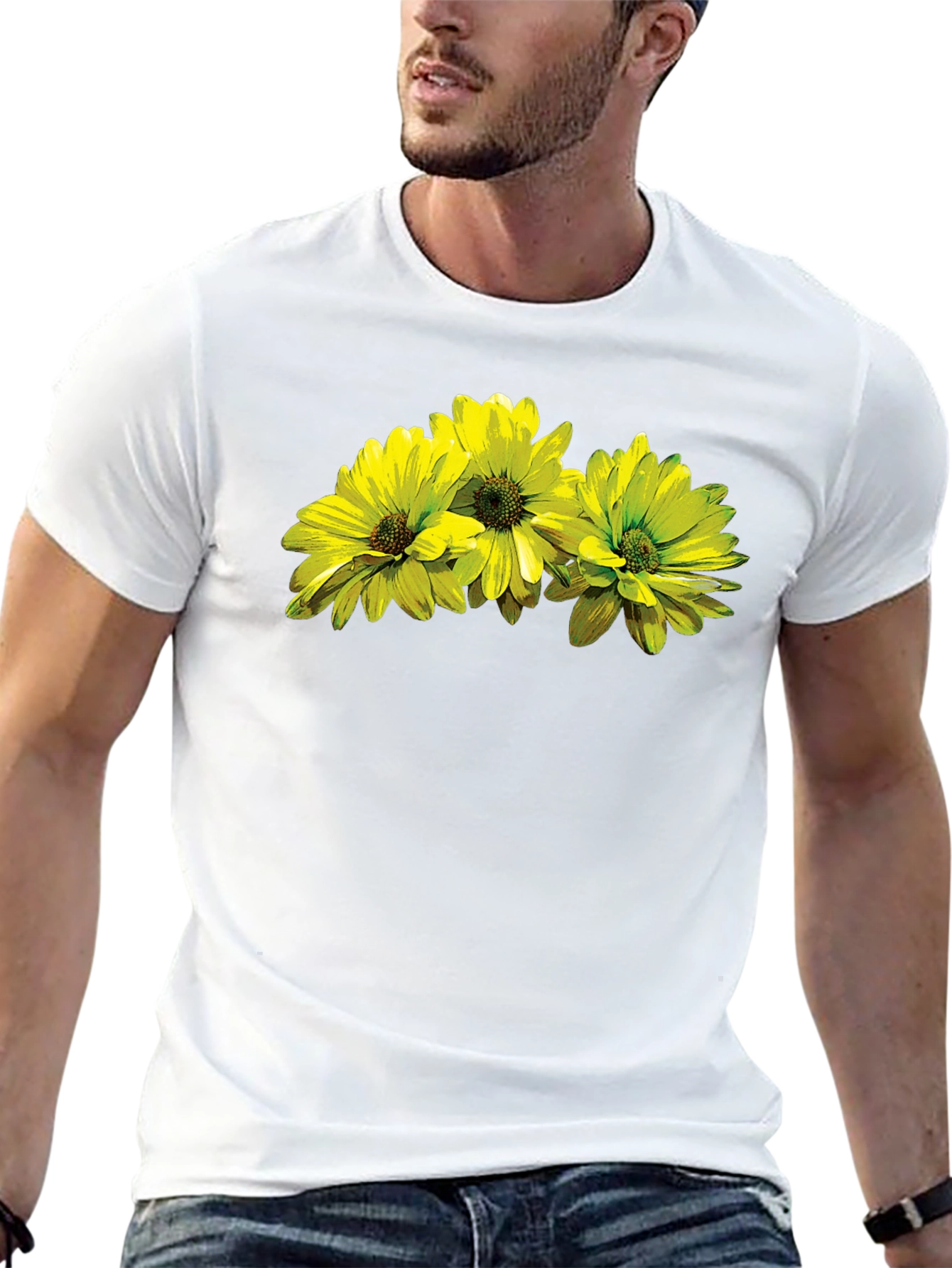 Floral Print T-Shirt - Stylish Black Tee