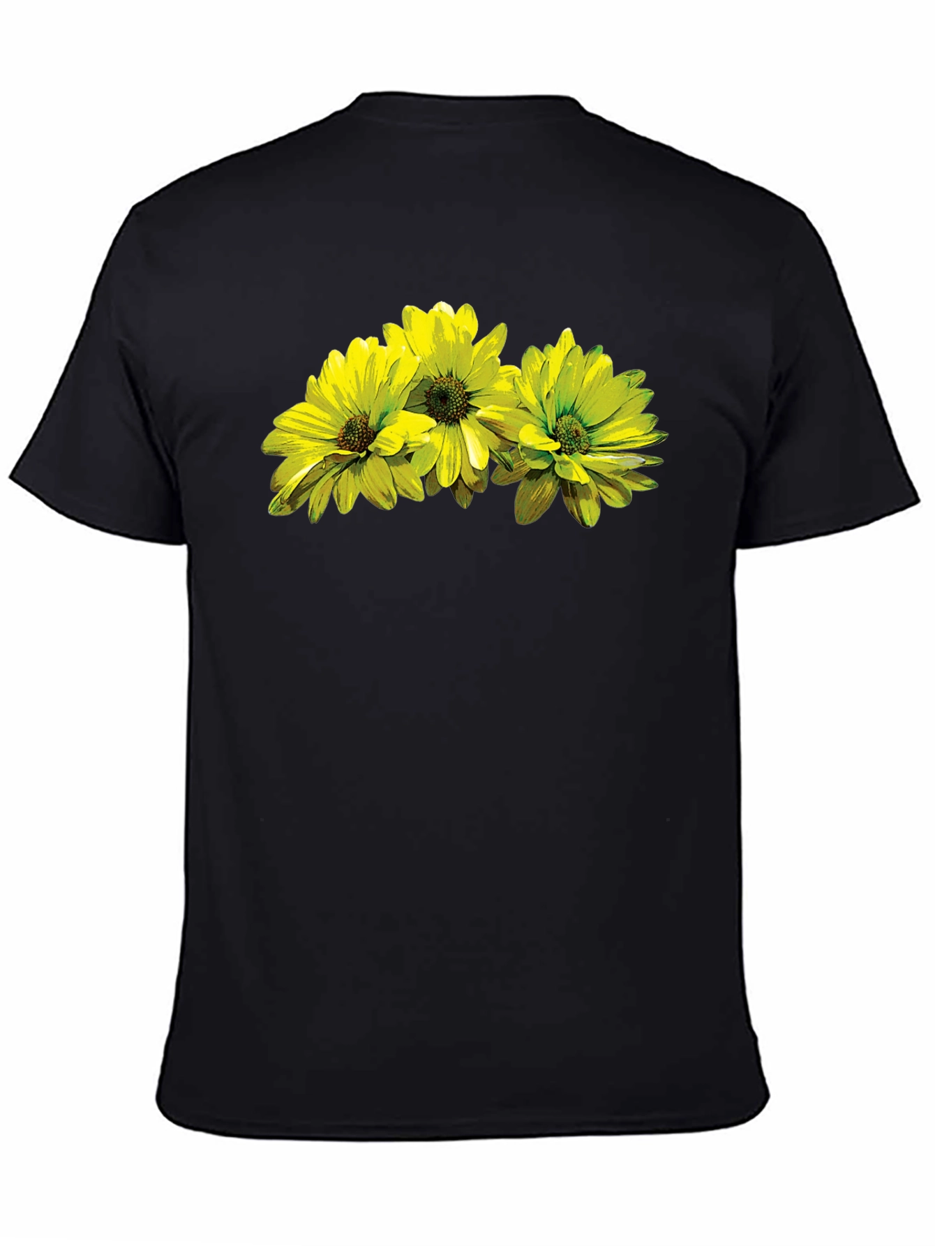 Floral Print T-Shirt - Stylish Black Tee