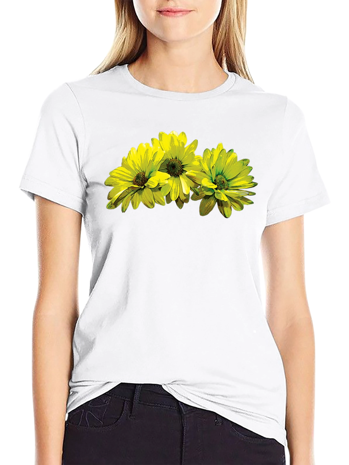 Floral Print T-Shirt - Stylish Black Tee