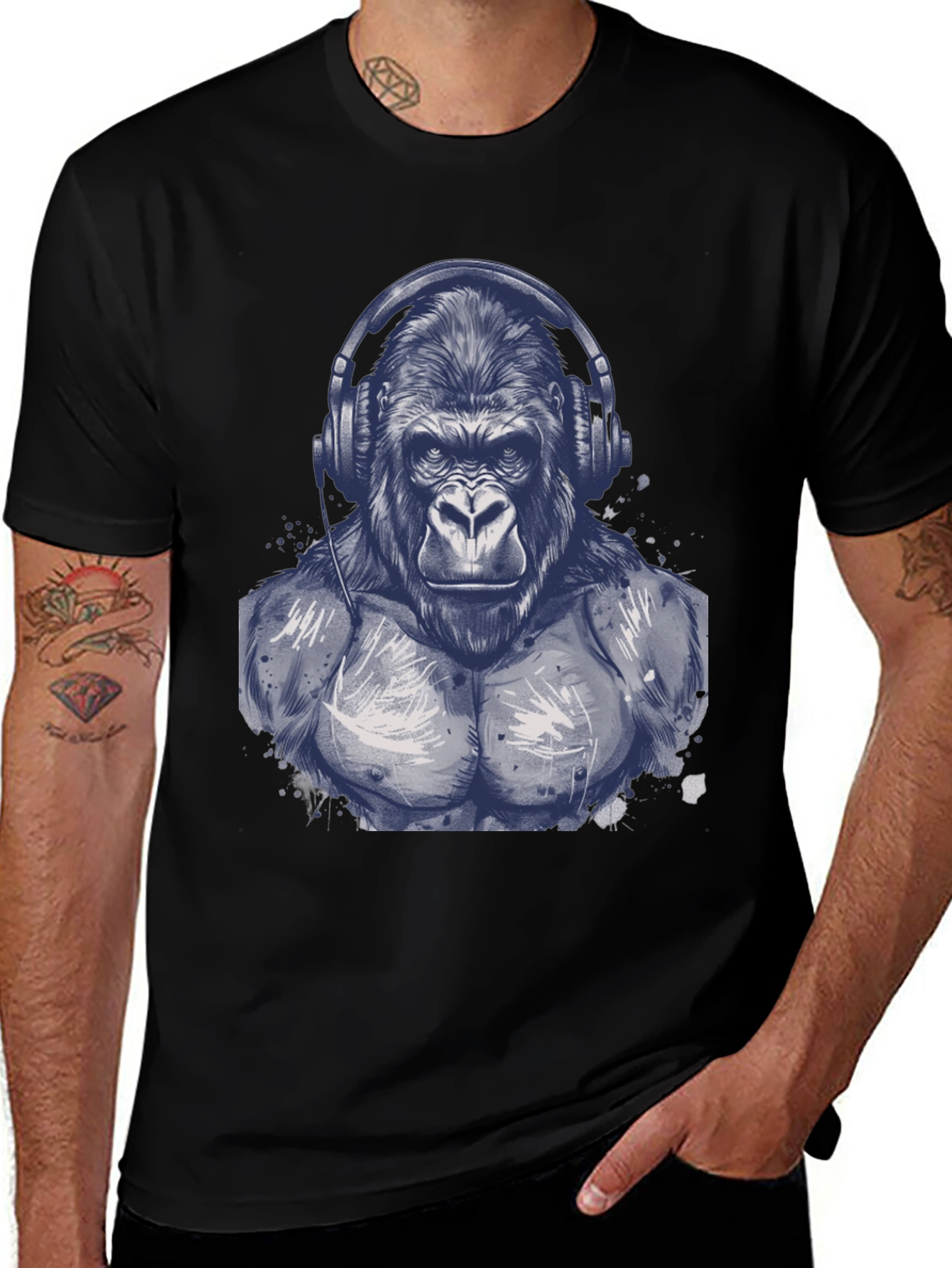 Gorilla Headphone Graphic T-Shirt
