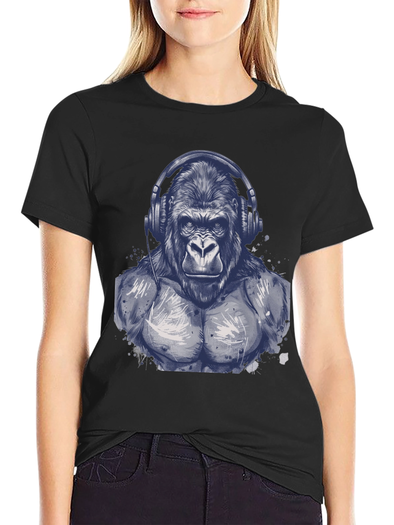 Gorilla Headphone Graphic T-Shirt