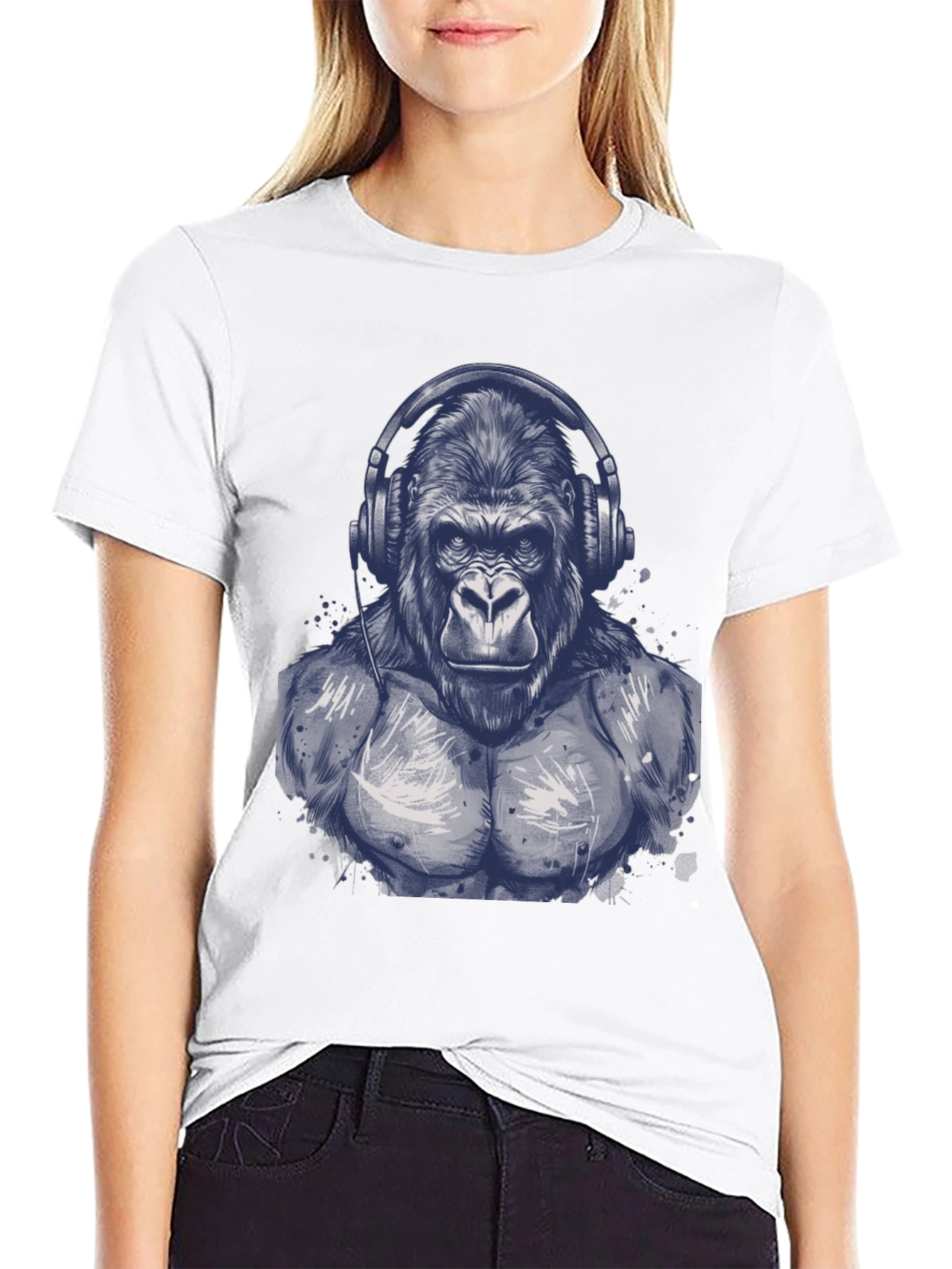 Gorilla Headphone Graphic T-Shirt