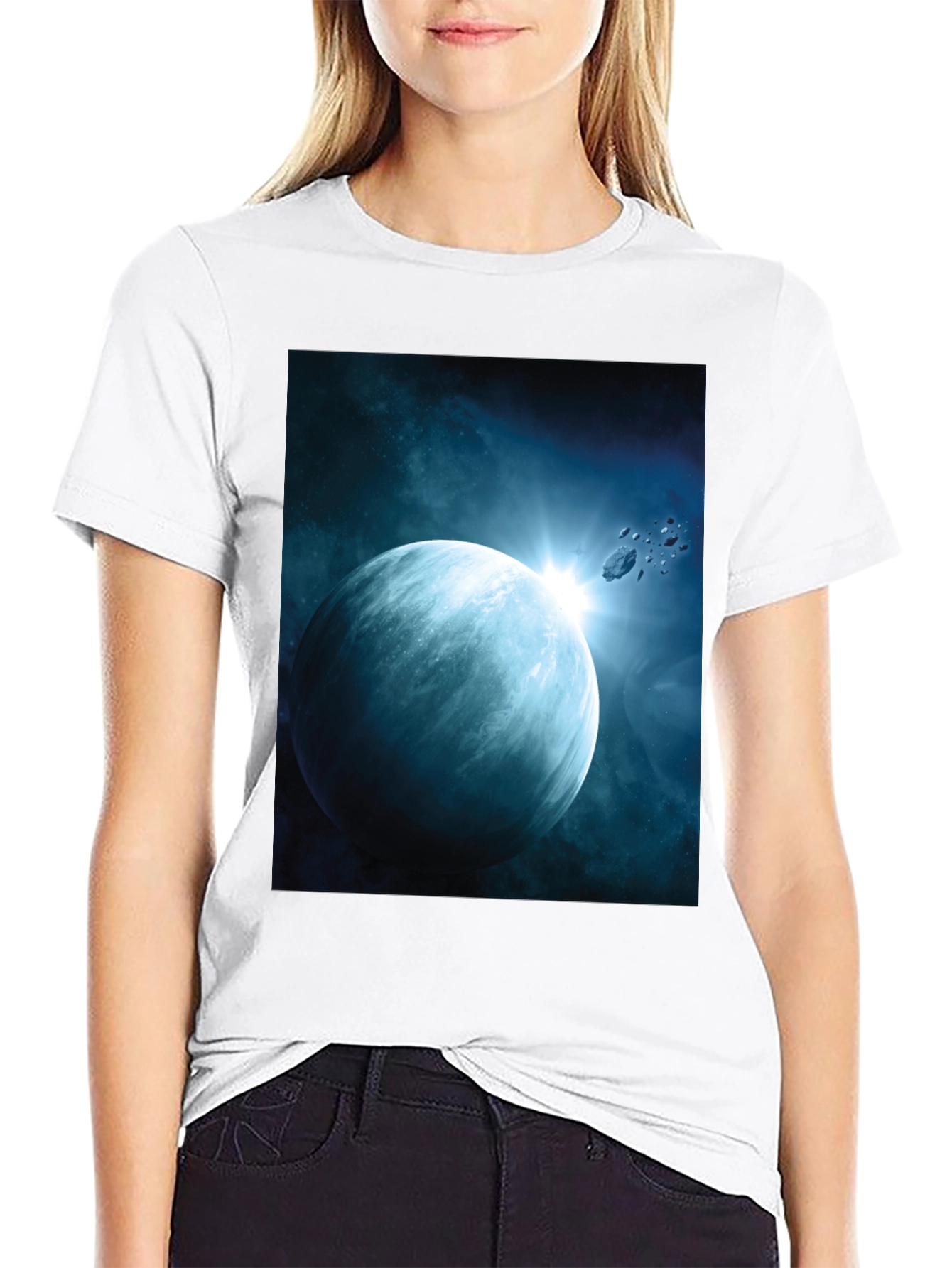 Space Planet Graphic Tee - Black