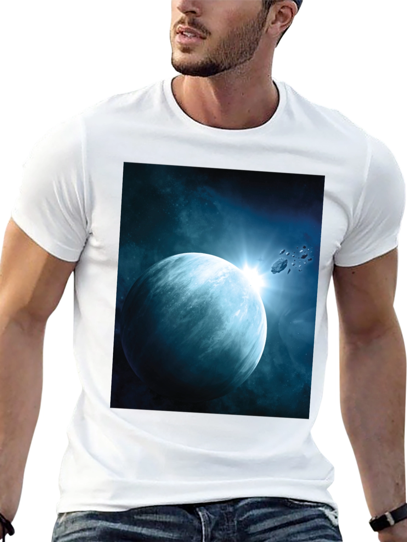 Space Planet Graphic Tee - Black