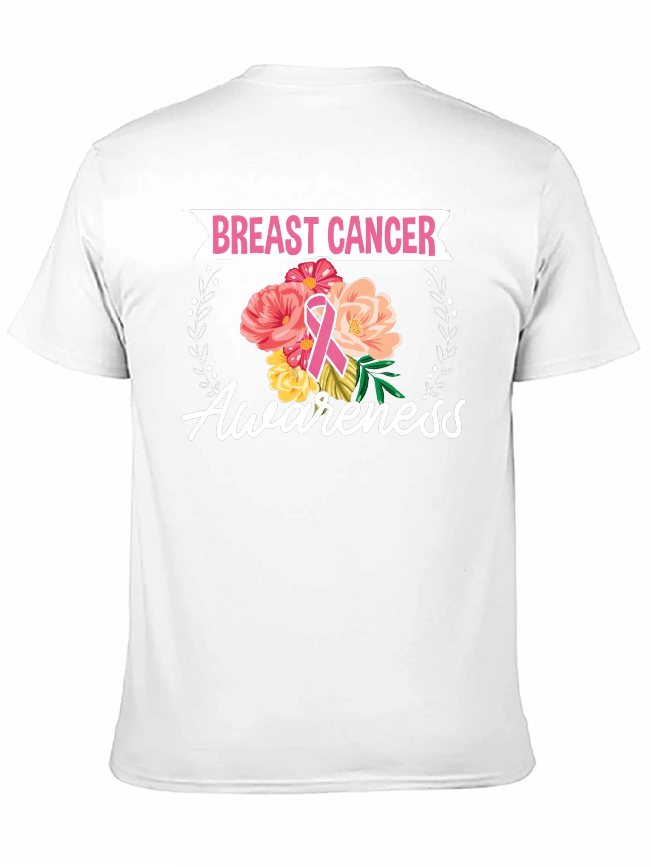 Breast Cancer Awareness Floral T-Shirt