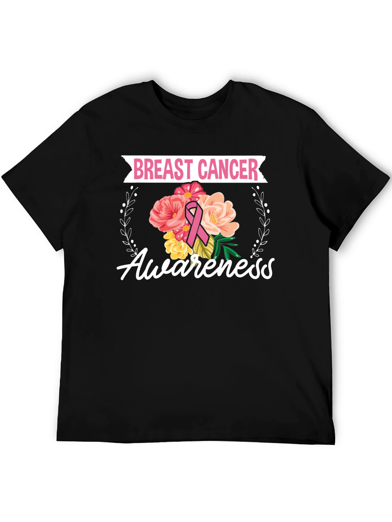 Breast Cancer Awareness Floral T-Shirt