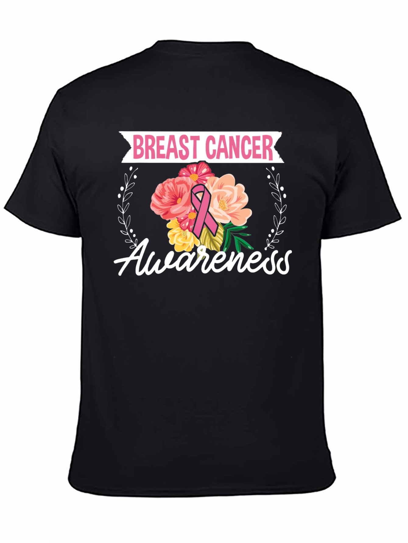 Breast Cancer Awareness Floral T-Shirt