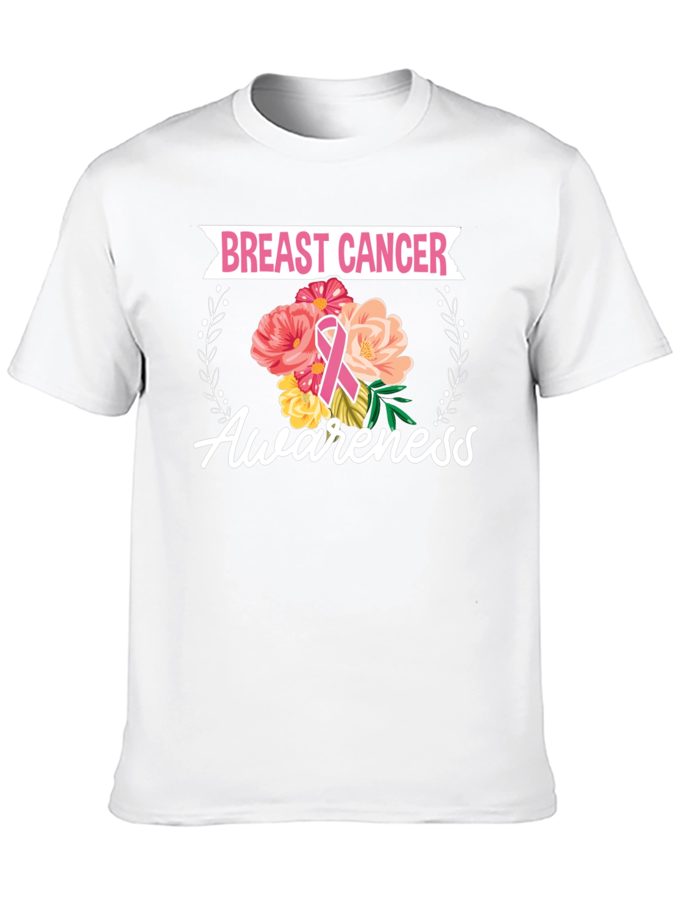 Breast Cancer Awareness Floral T-Shirt