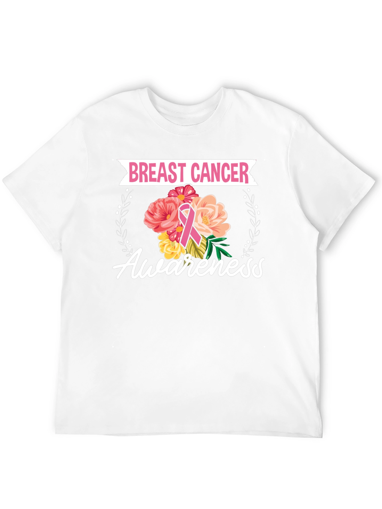 Breast Cancer Awareness Floral T-Shirt